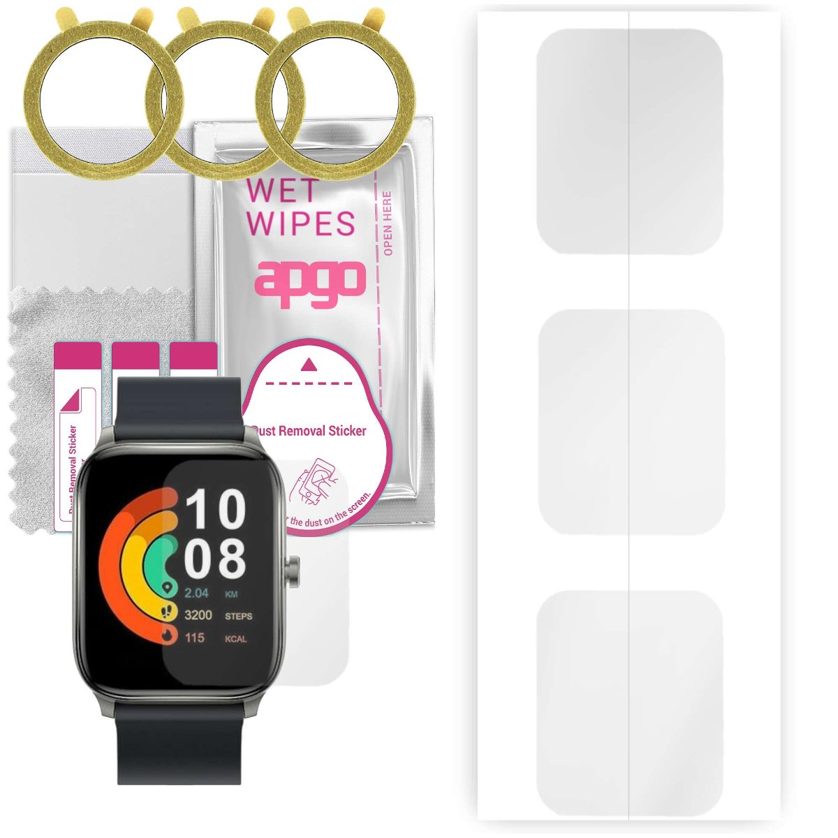 3x Folia hydrożelowa do Haylou GST - apgo Smartwatch Hydrogel Protection Ochrona na ekran smartwatcha