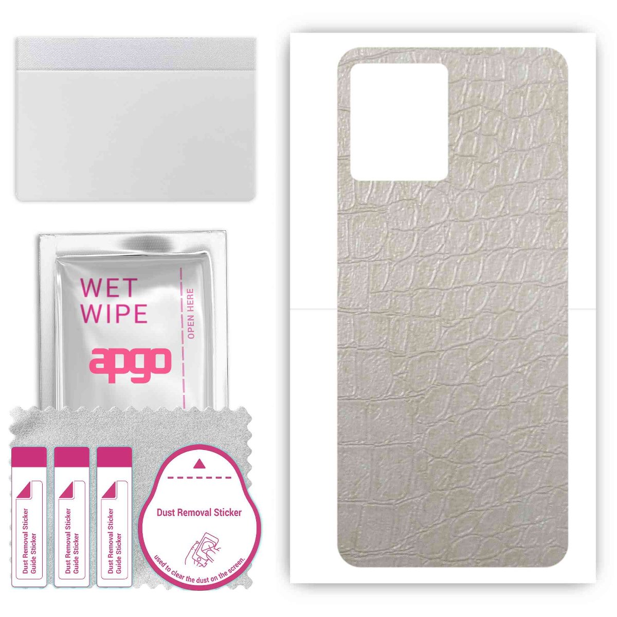 Folia naklejka skórka strukturalna na TYŁ do Motorola Moto S30 Pro -  Skóra Krokodyla Biała - apgo SKINS