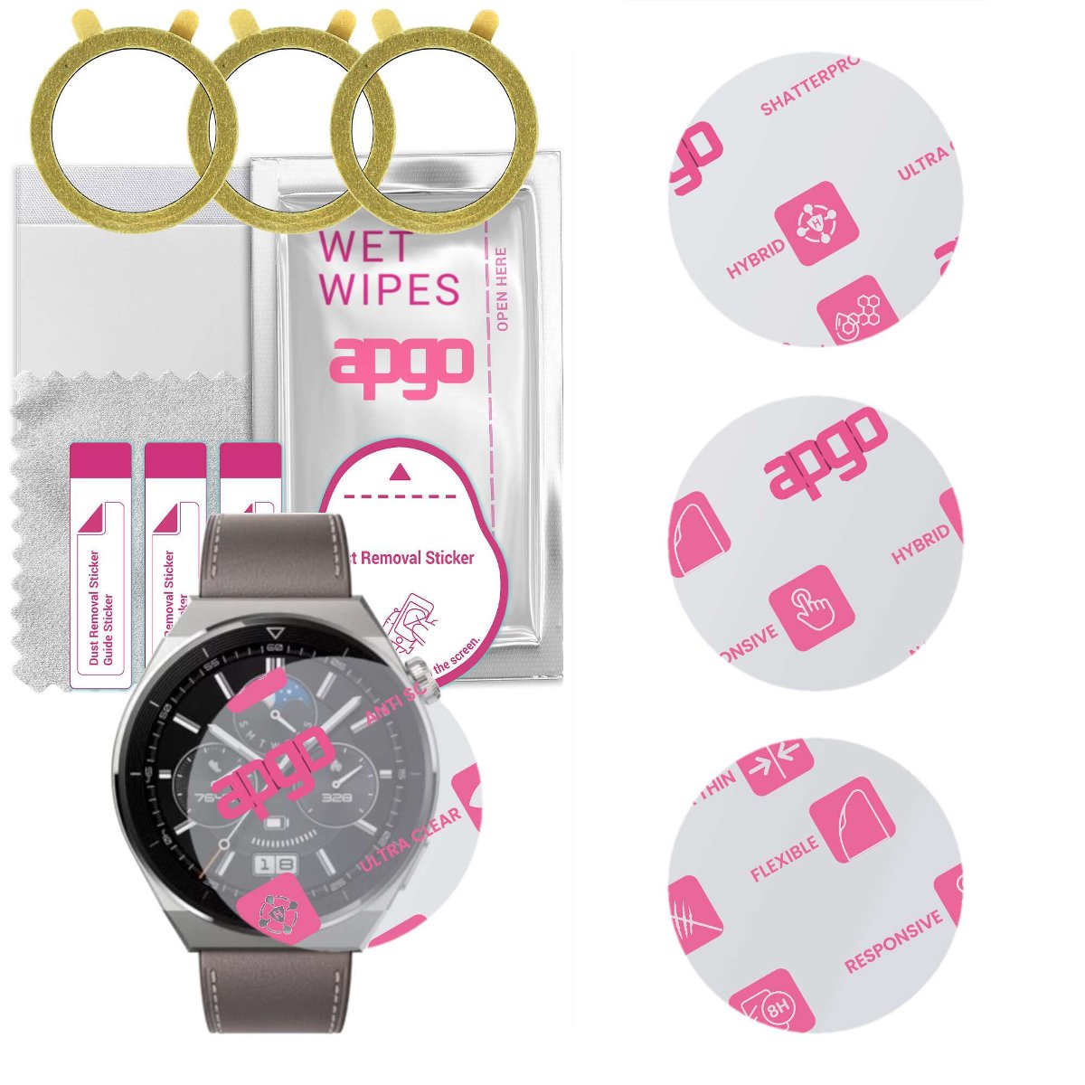 3x Szkło Hybrydowe do Huawei Watch GT 3 Pro 46mm