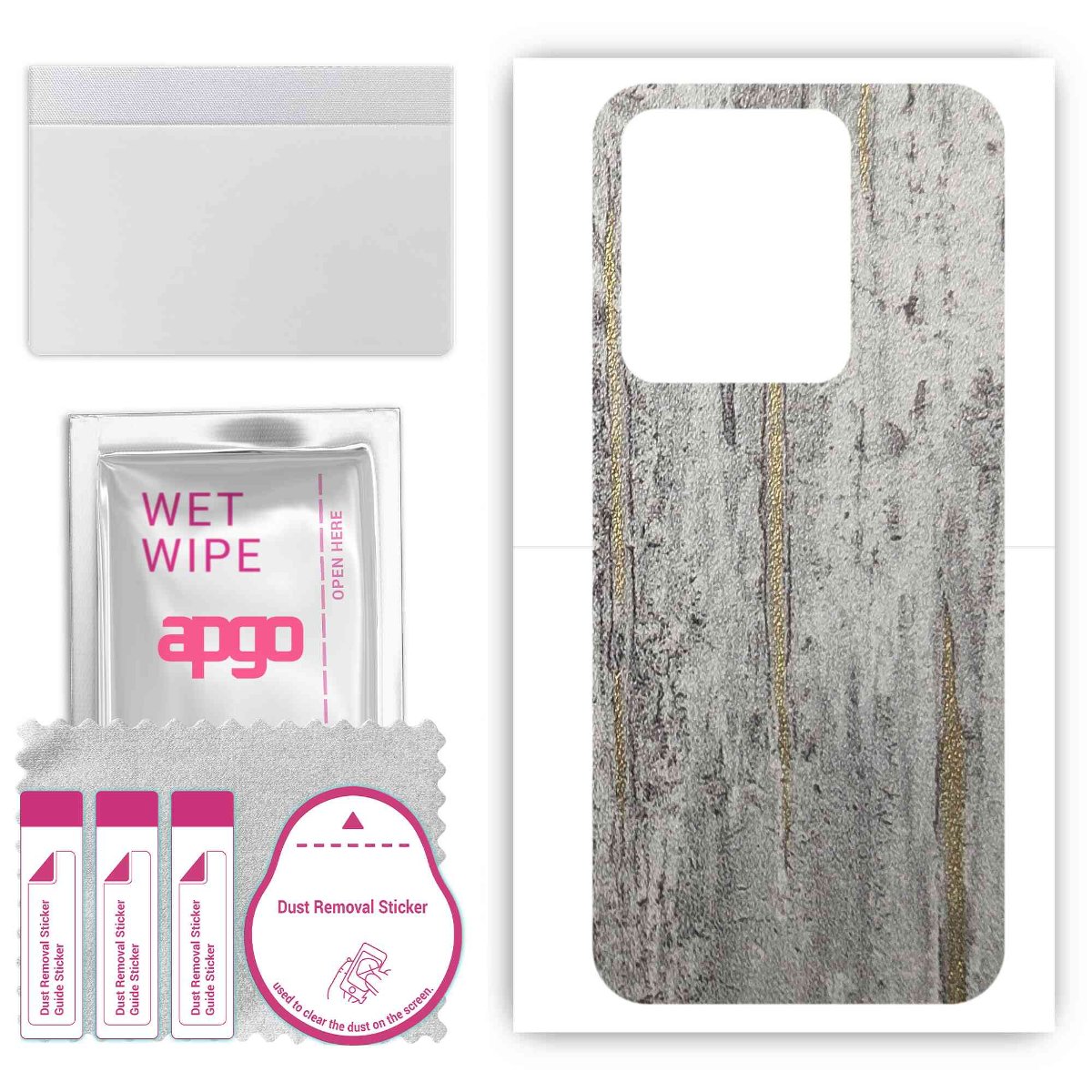 Folia naklejka skórka strukturalna na TYŁ do Vivo IQOO Z6X -  Beton Złote Paski - apgo SKINS