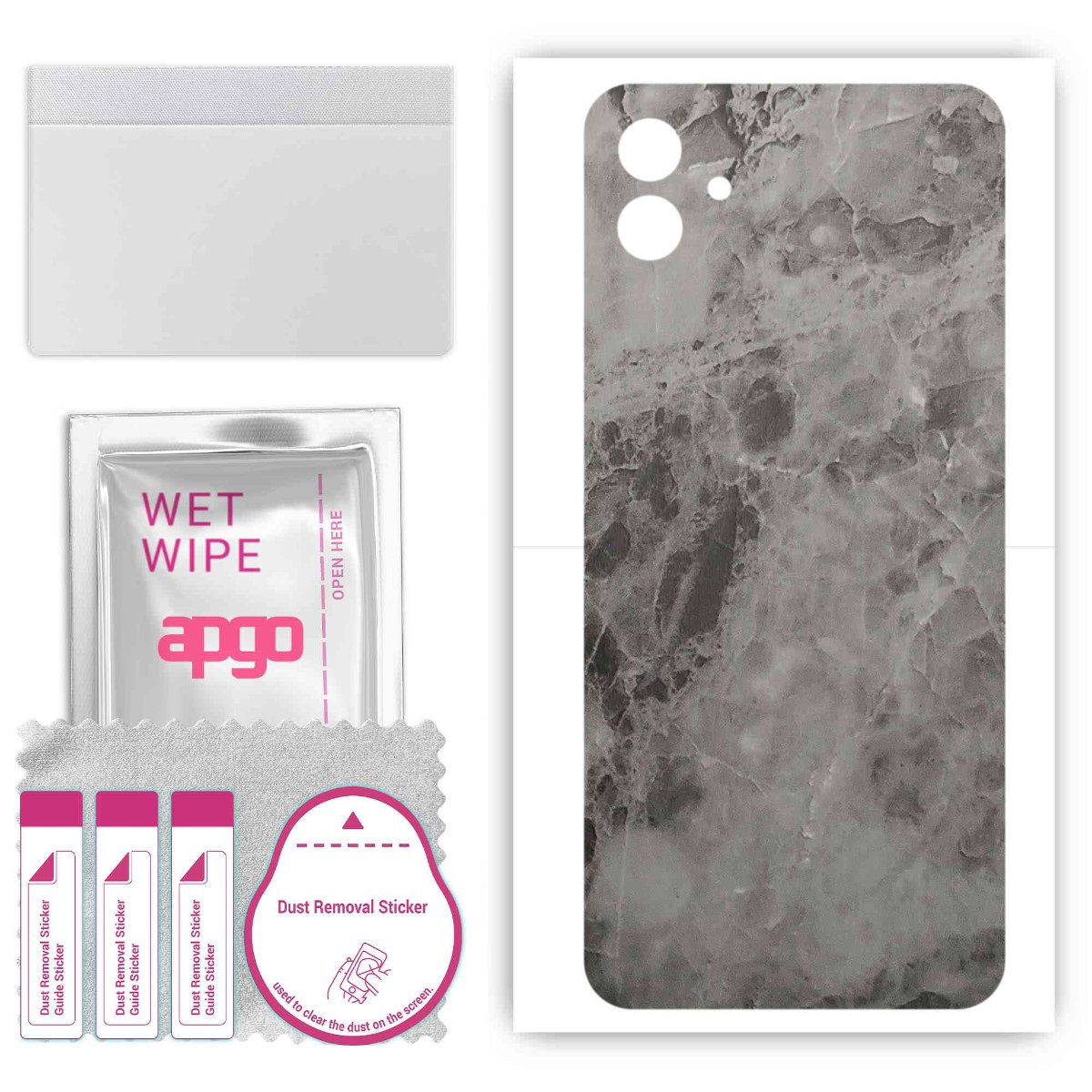 Folia naklejka skórka strukturalna na TYŁ do Samsung Galaxy A04 -  Marmur Czarny - apgo SKINS