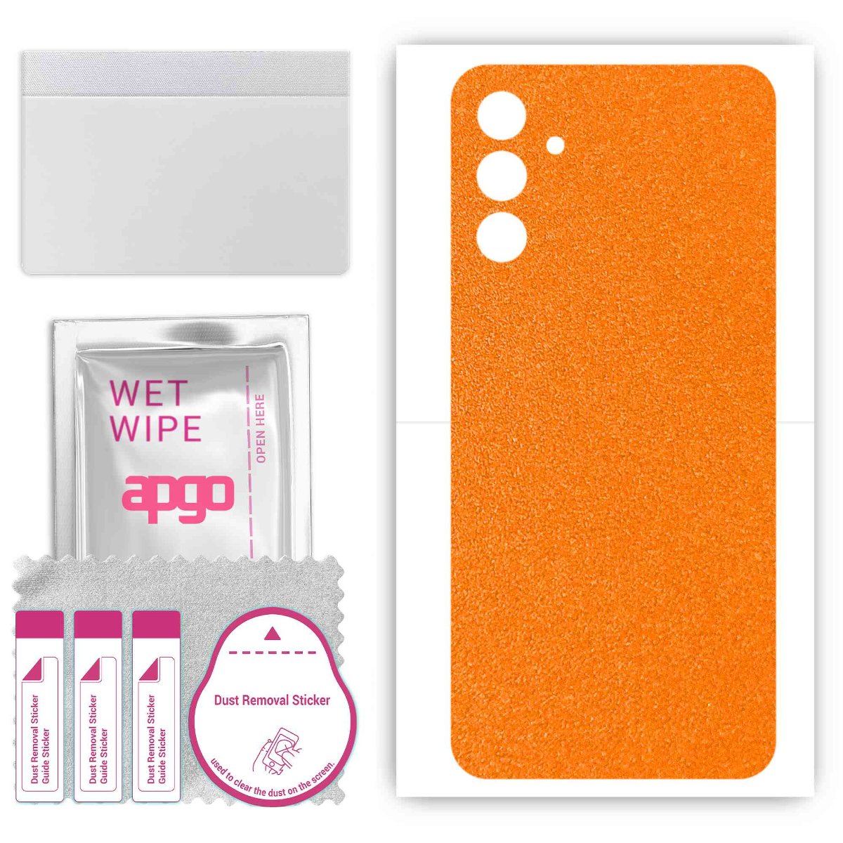 Folia naklejka skórka strukturalna na TYŁ do Samsung Galaxy Wide6 -  Pomarańczowy Pastel Matowy Chropowaty Baranek - apgo SKINS