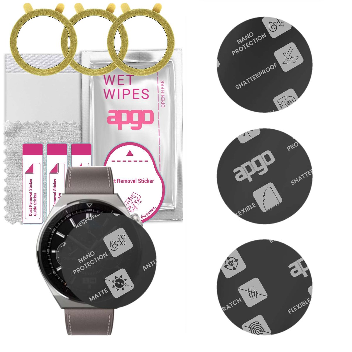 3x Szkło Hybrydowe MATOWE do Huawei Watch GT 3 Pro 46mm