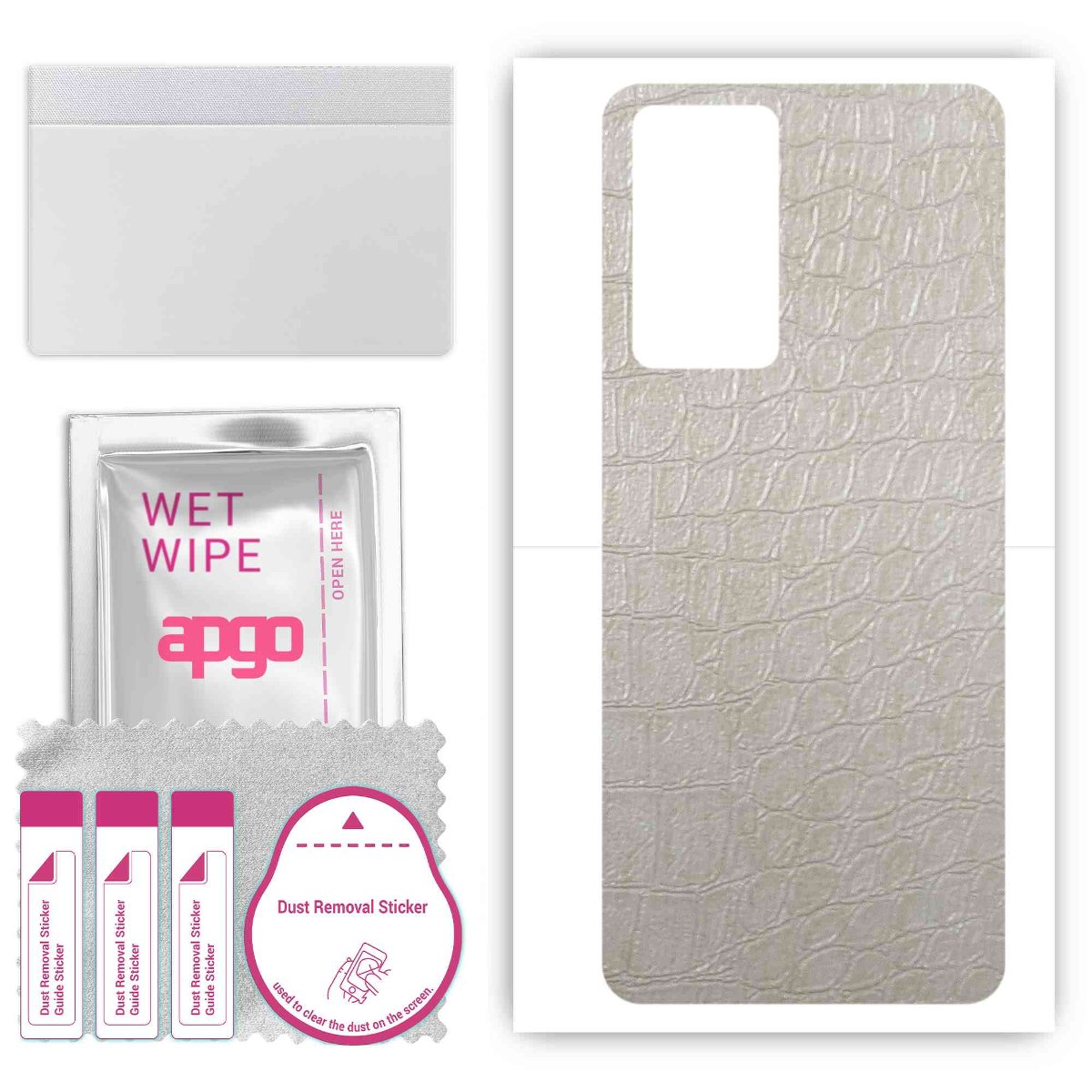 Folia naklejka skórka strukturalna na TYŁ do Infinix Note 11 Pro -  Skóra Krokodyla Biała - apgo SKINS