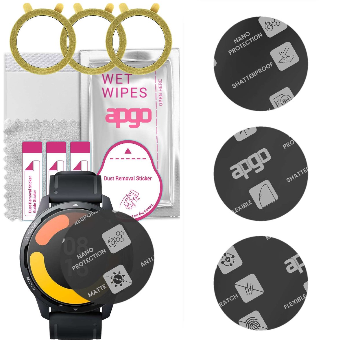 3x Szkło Hybrydowe MATOWE do Xiaomi Watch S1 Active