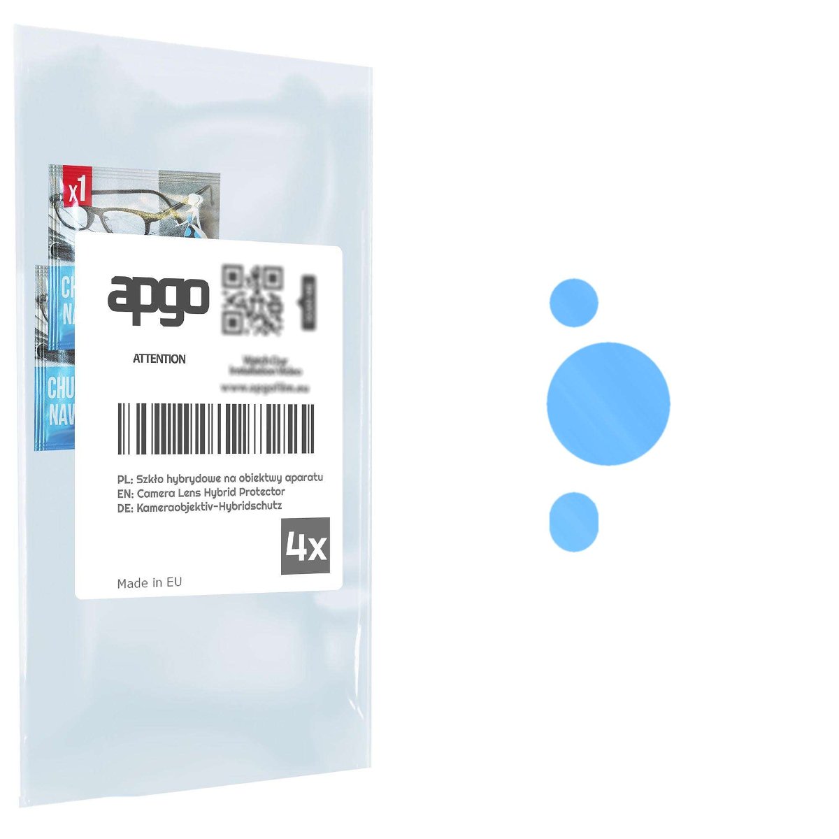 4x Szkło hybrydowe na aparat obiektyw kamerę 9H do Huawei P60 Art. - apgo hybrid Camera Lens Protector