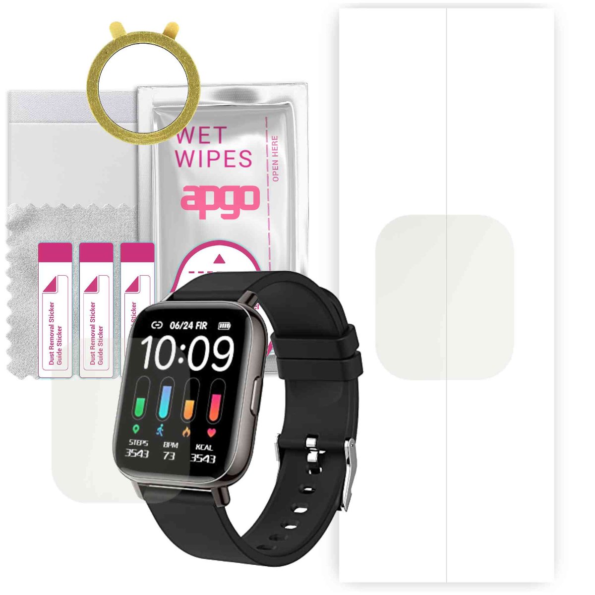 1x Folia hydrożelowa MATOWA do Nerunsa P32B HD - apgo Smartwatch Hydrogel MATTE Protection Ochrona na ekran smartwatcha