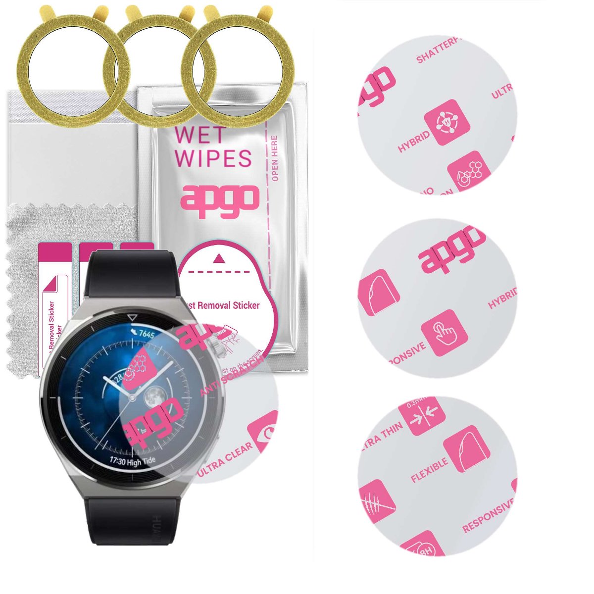 3x Szkło Hybrydowe do Huawei Watch GT 3 Pro Sport 46mm
