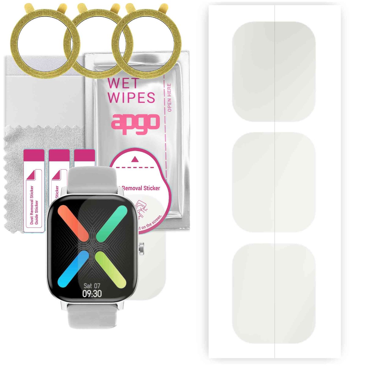 3x Folia hydrożelowa MATOWA do Pacific Grey PC00164 - apgo Smartwatch Hydrogel MATTE Protection Ochrona na ekran smartwatcha