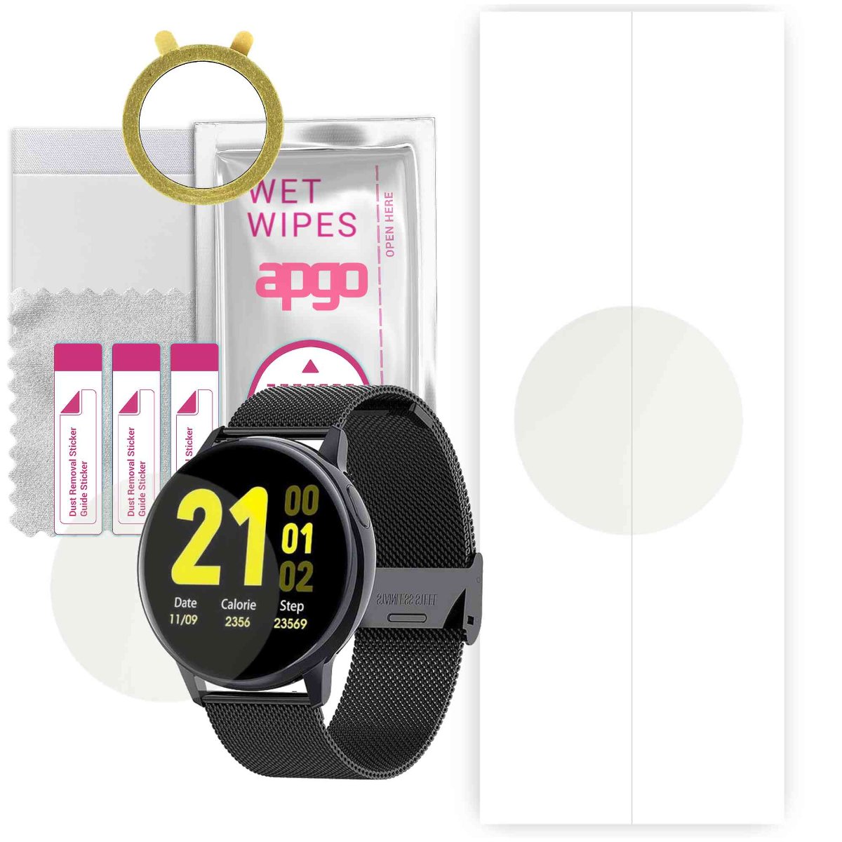 1x Folia hydrożelowa MATOWA do Pacific Black PC00134 - apgo Smartwatch Hydrogel MATTE Protection Ochrona na ekran smartwatcha