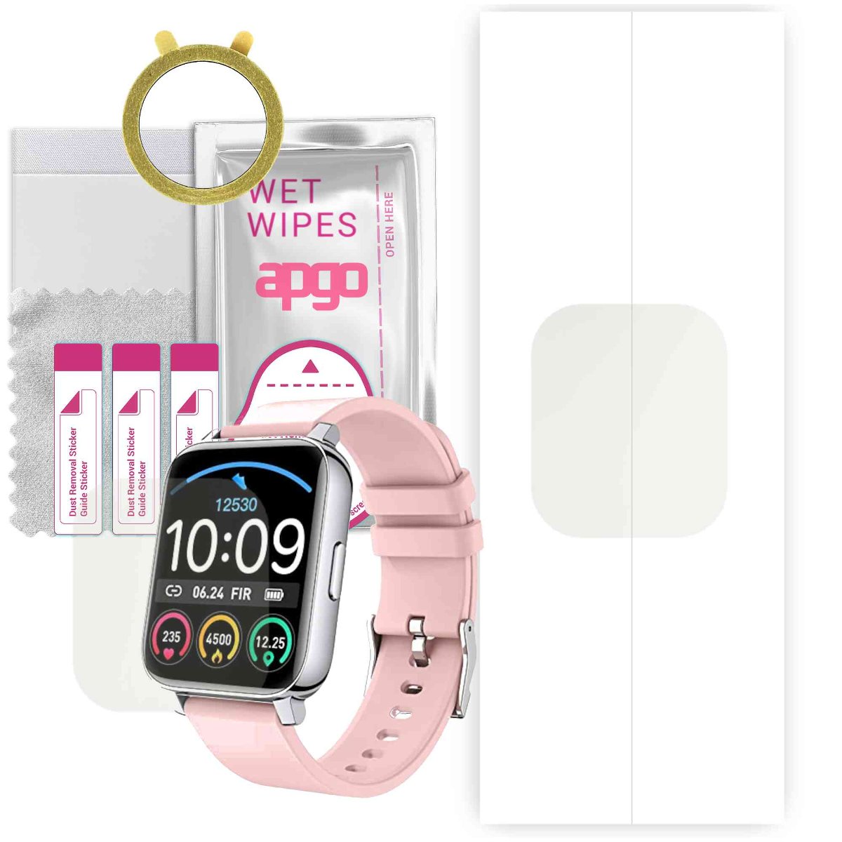 1x Folia hydrożelowa MATOWA do Rinsmola P36B  - apgo Smartwatch Hydrogel MATTE Protection Ochrona na ekran smartwatcha