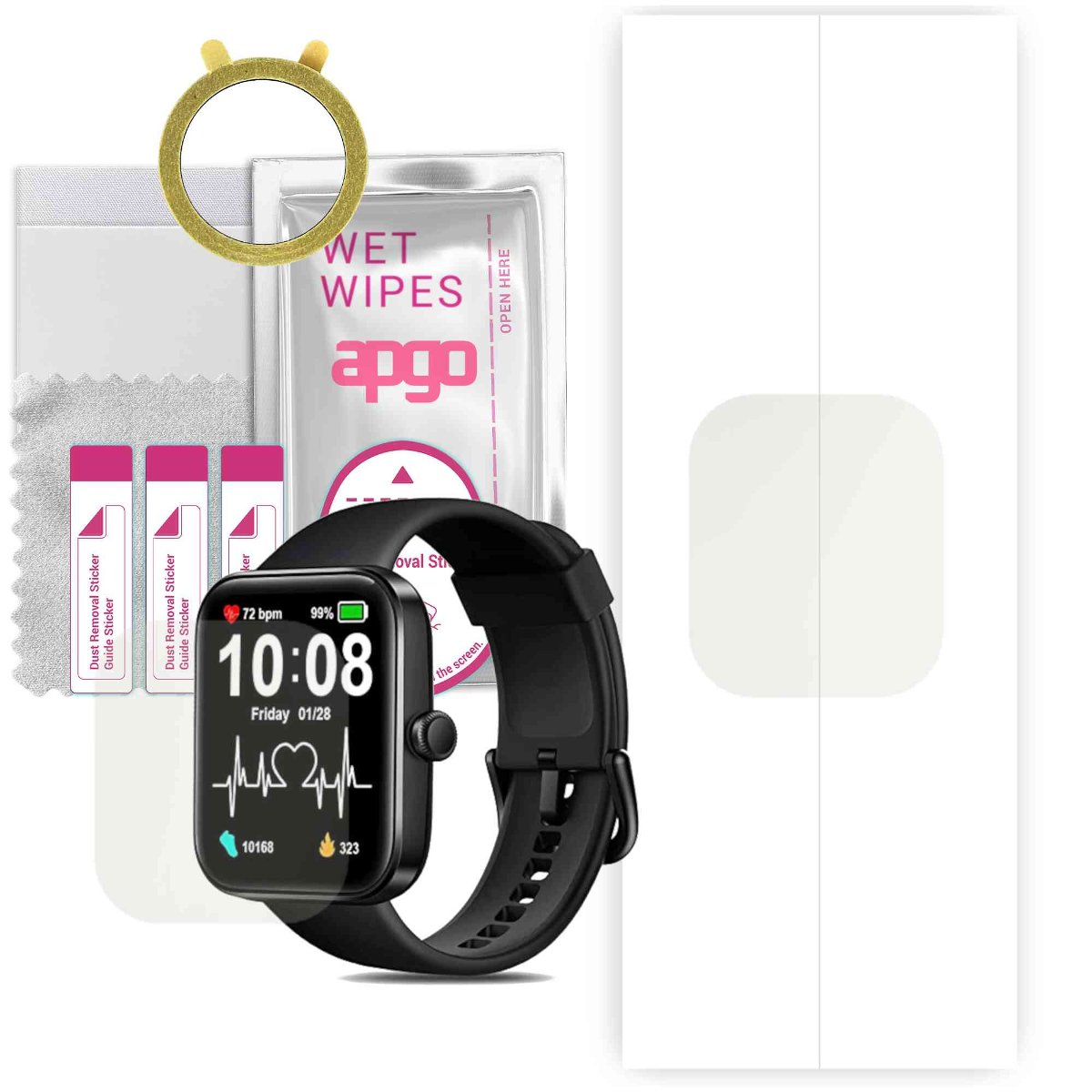 1x Folia hydrożelowa MATOWA do Gydom ID207  - apgo Smartwatch Hydrogel MATTE Protection Ochrona na ekran smartwatcha
