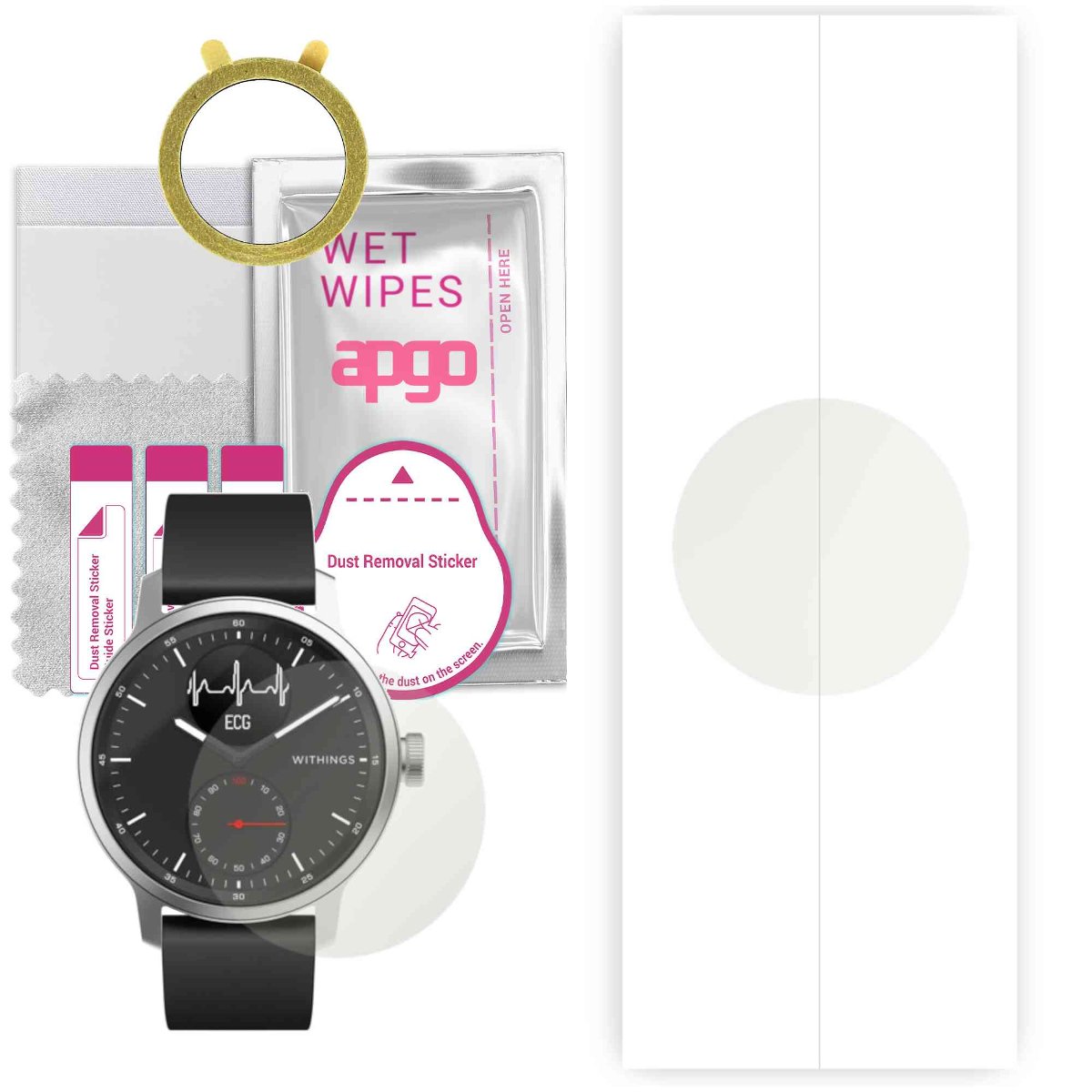 1x Folia hydrożelowa MATOWA do Withings HWA09 42mm - apgo Smartwatch Hydrogel MATTE Protection Ochrona na ekran smartwatcha