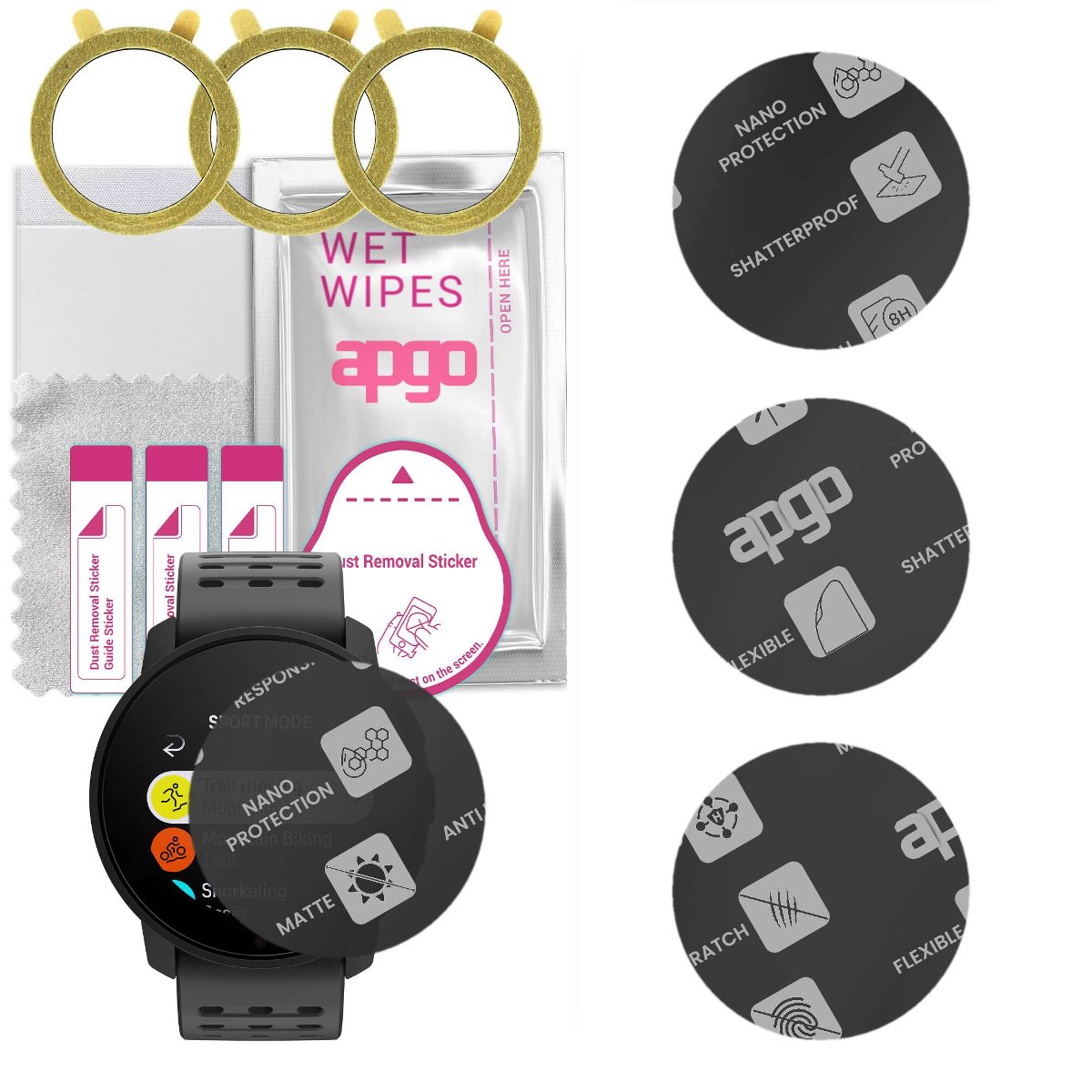 3x Szkło Hybrydowe MATOWE do Suunto 9 Peak Pro