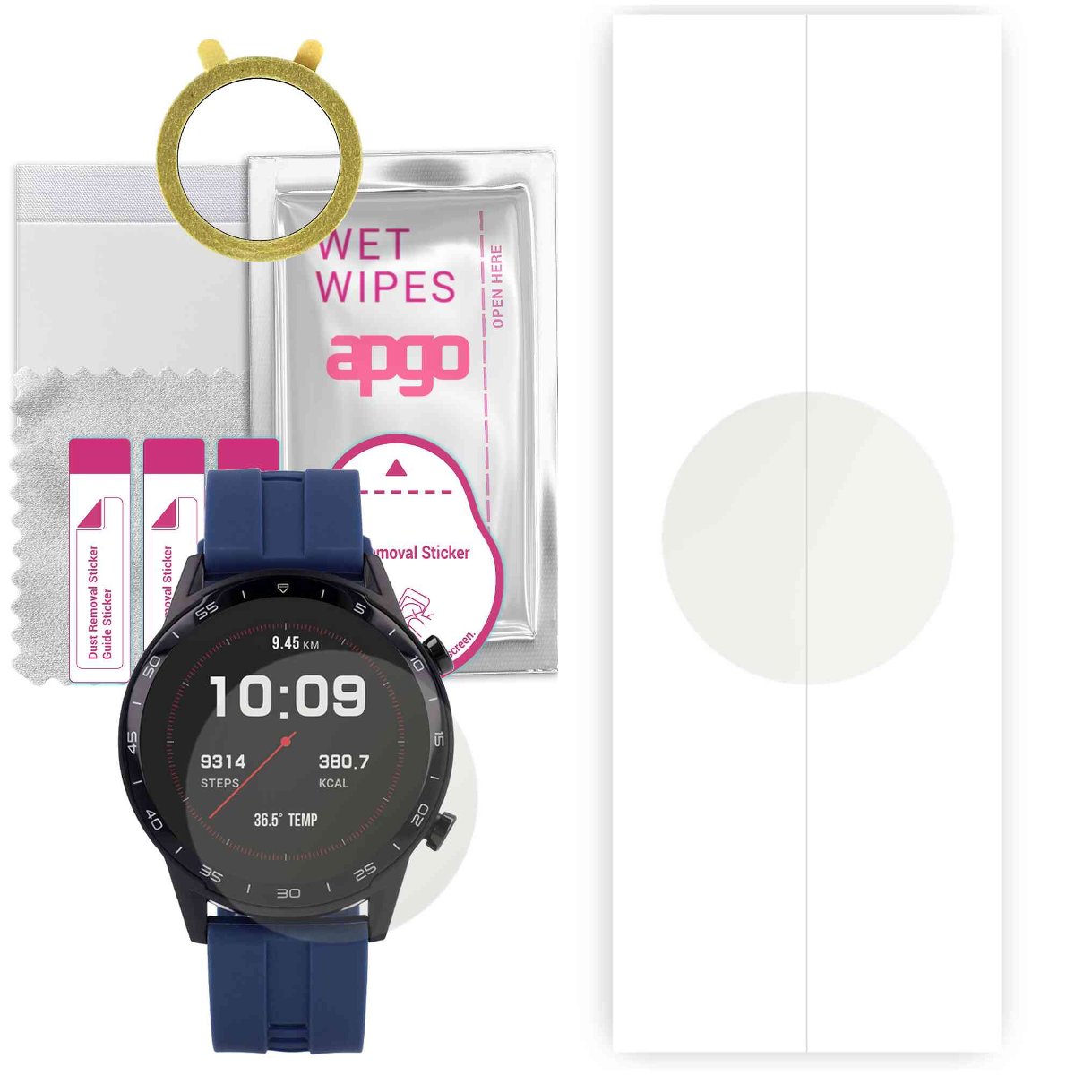 1x Folia hydrożelowa MATOWA do Vector Smart Sport SET - apgo Smartwatch Hydrogel MATTE Protection Ochrona na ekran smartwatcha