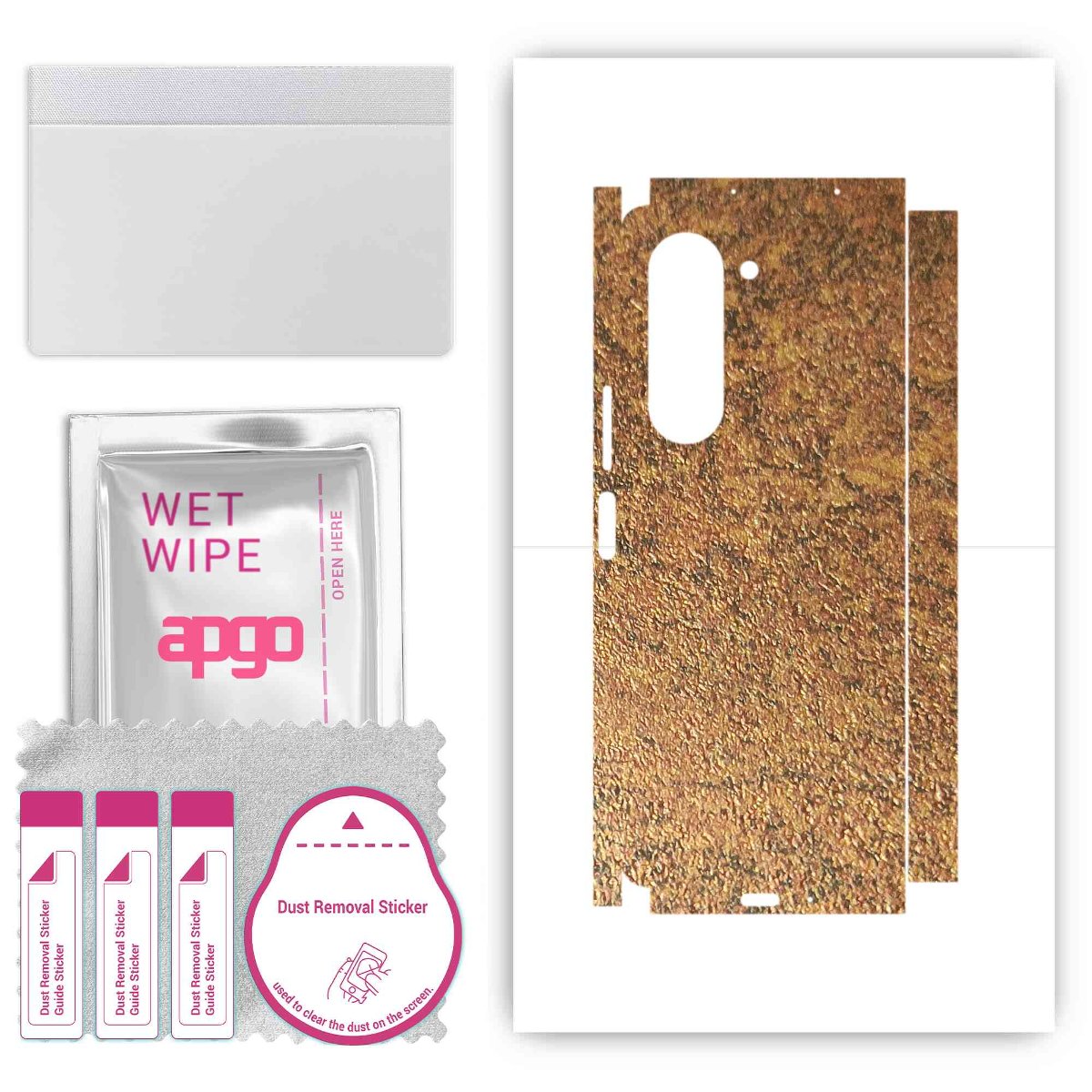 Folia naklejka skórka strukturalna na TYŁ+BOKI do Samsung Galaxy Z Fold5 -  Zardzewiała Miedź - apgo SKINS