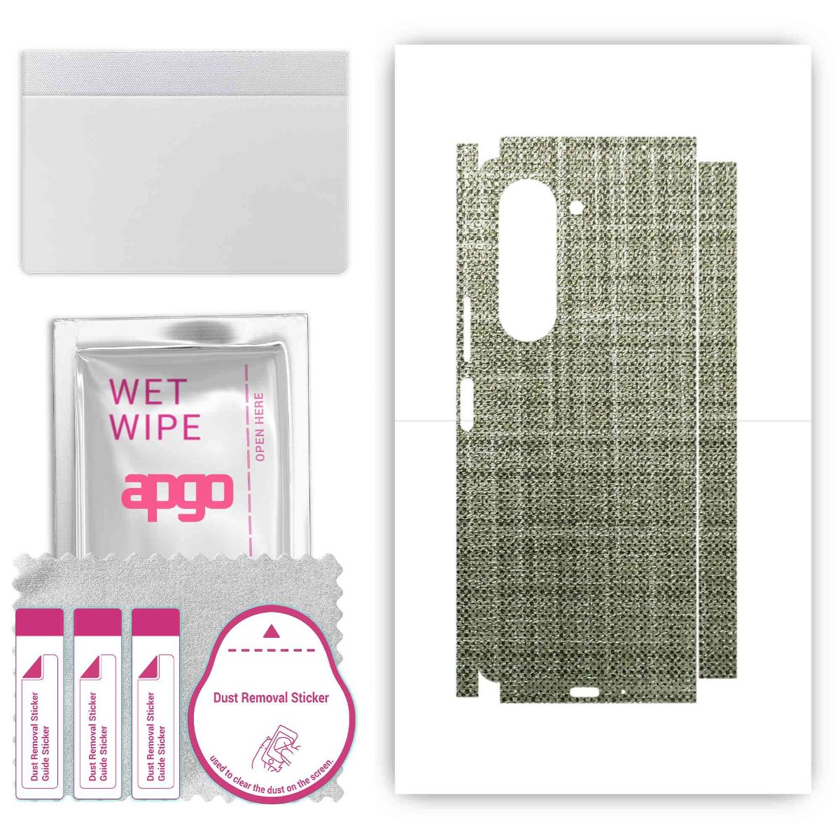 Folia naklejka skórka strukturalna na TYŁ+BOKI do Samsung Galaxy Z Fold5 -  Tkanina Lniana - apgo SKINS