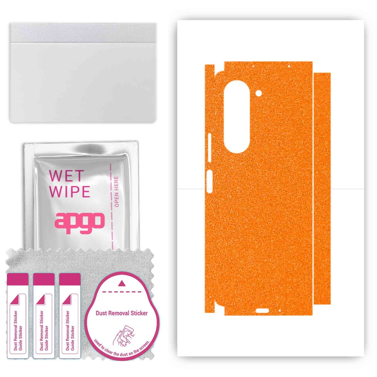 Folia naklejka skórka strukturalna na TYŁ+BOKI do Samsung Galaxy Z Fold5 -  Pomarańczowy Pastel Matowy - apgo SKINS