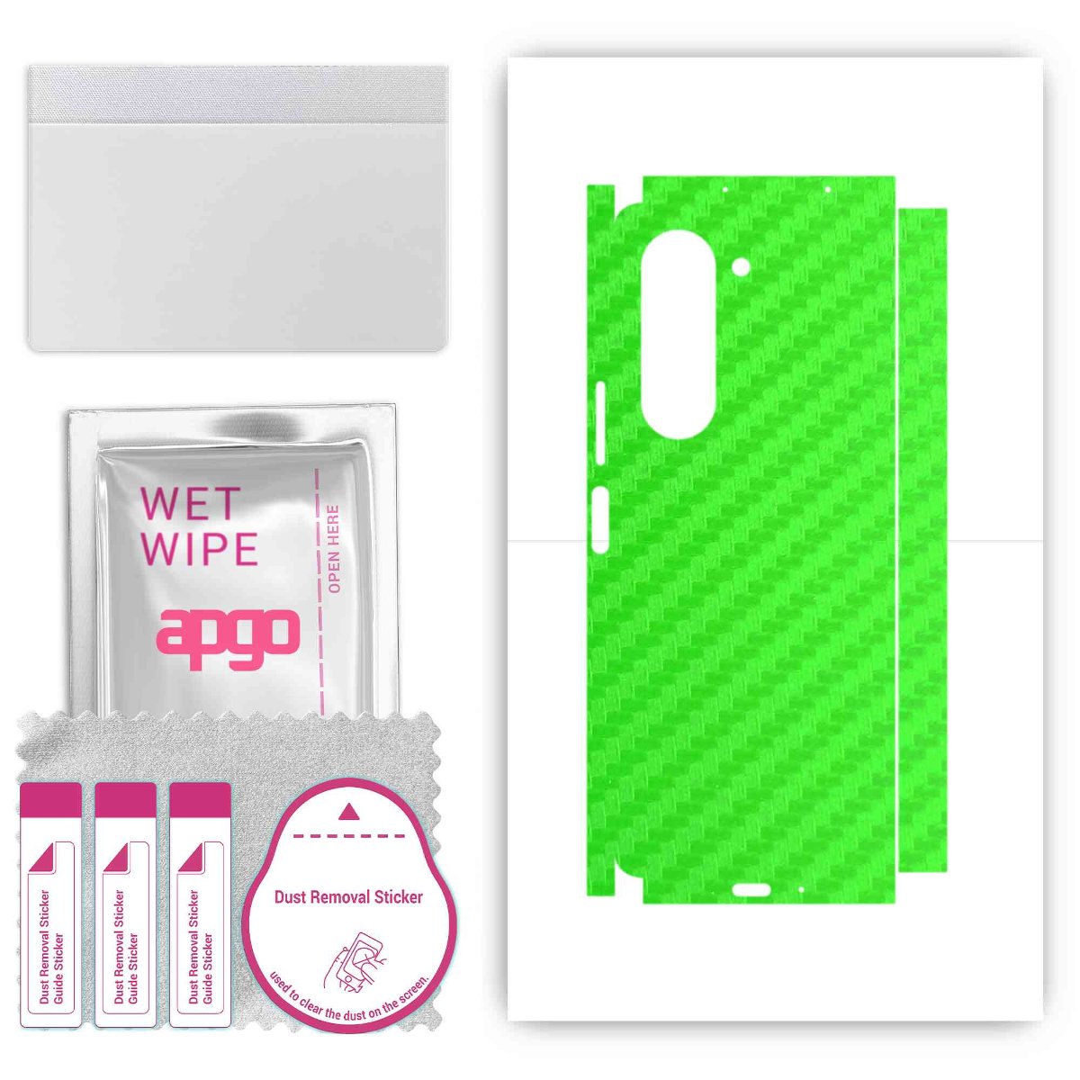 Folia naklejka skórka strukturalna na TYŁ+BOKI do Samsung Galaxy Z Fold5 -  Carbon Zielony - apgo SKINS