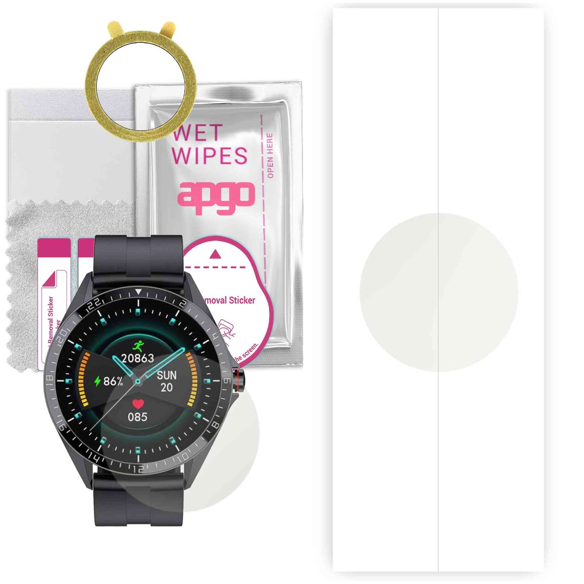 1x Folia hydrożelowa MATOWA do Kumi GW16T - apgo Smartwatch Hydrogel MATTE Protection Ochrona na ekran smartwatcha