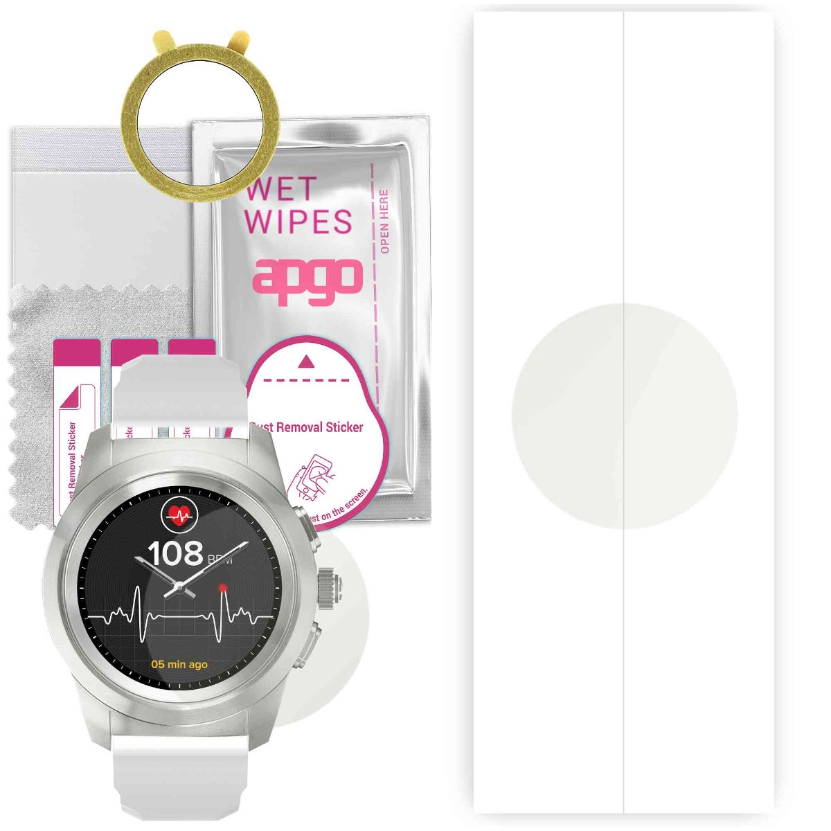1x Folia hydrożelowa MATOWA do MyKronoz ZeTime Oryginal - apgo Smartwatch Hydrogel MATTE Protection Ochrona na ekran smartwatcha