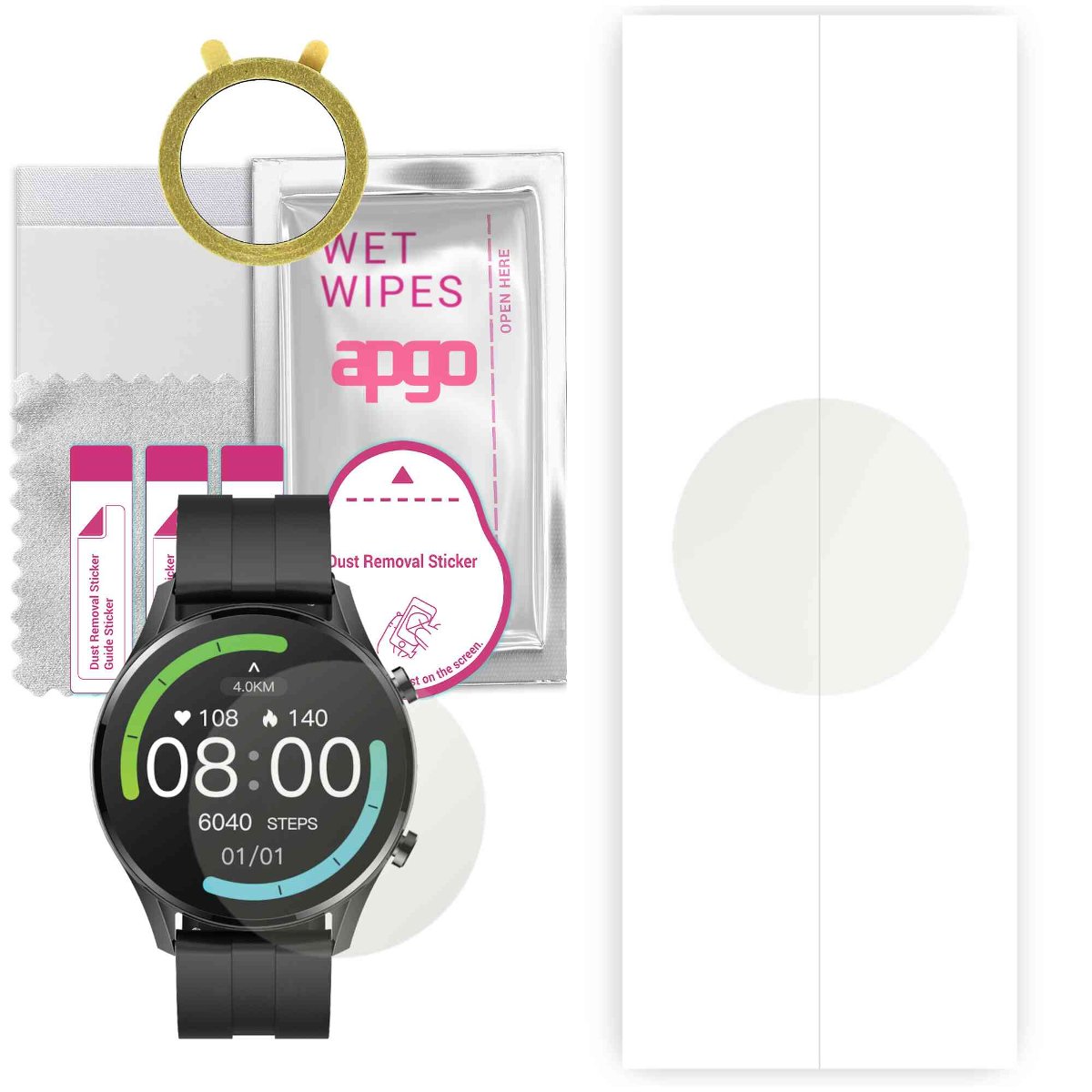 1x Folia hydrożelowa MATOWA do Maxcom FW54 Iron - apgo Smartwatch Hydrogel MATTE Protection Ochrona na ekran smartwatcha