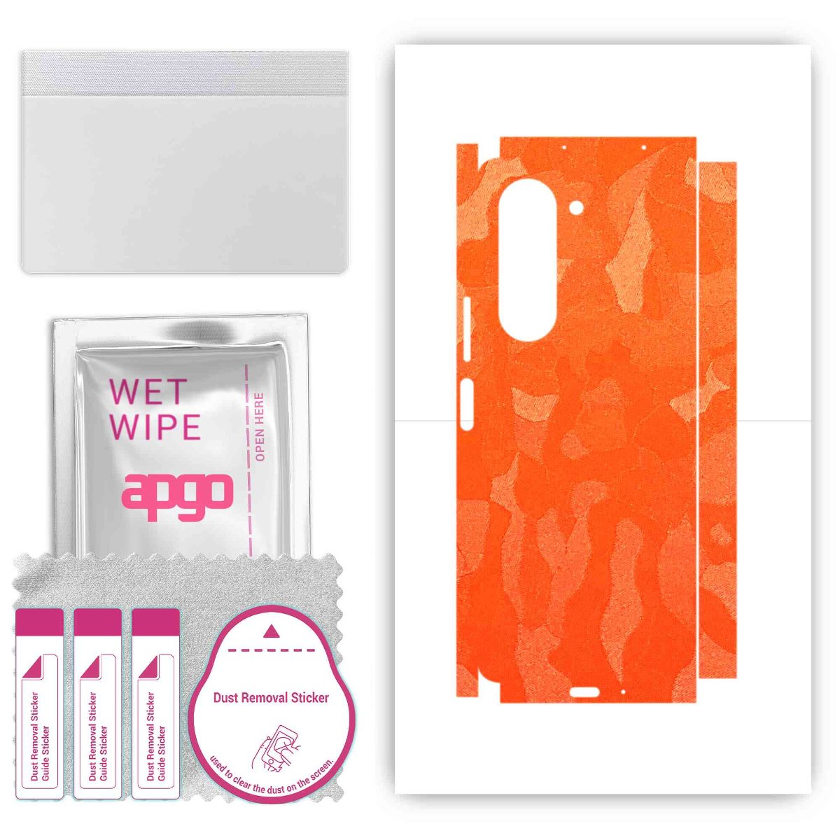 Folia naklejka skórka strukturalna na TYŁ+BOKI do Samsung Galaxy Z Fold5 -  Moro | Camo Pomarańczowy - apgo SKINS