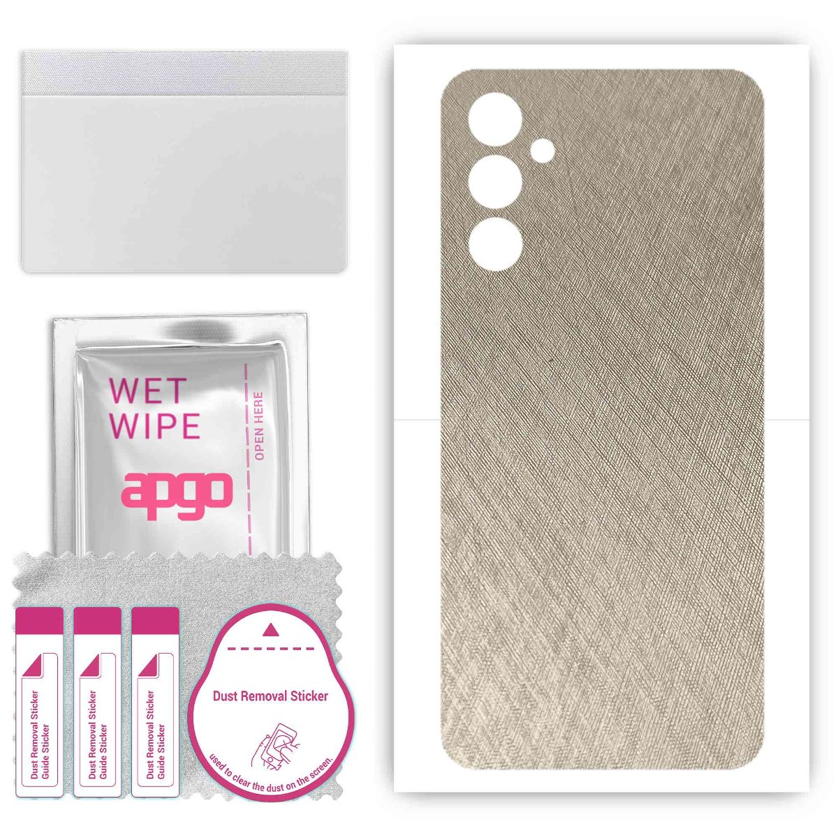 Folia naklejka skórka strukturalna na TYŁ do Samsung Galaxy F54 -  Tytan Srebrny - apgo SKINS