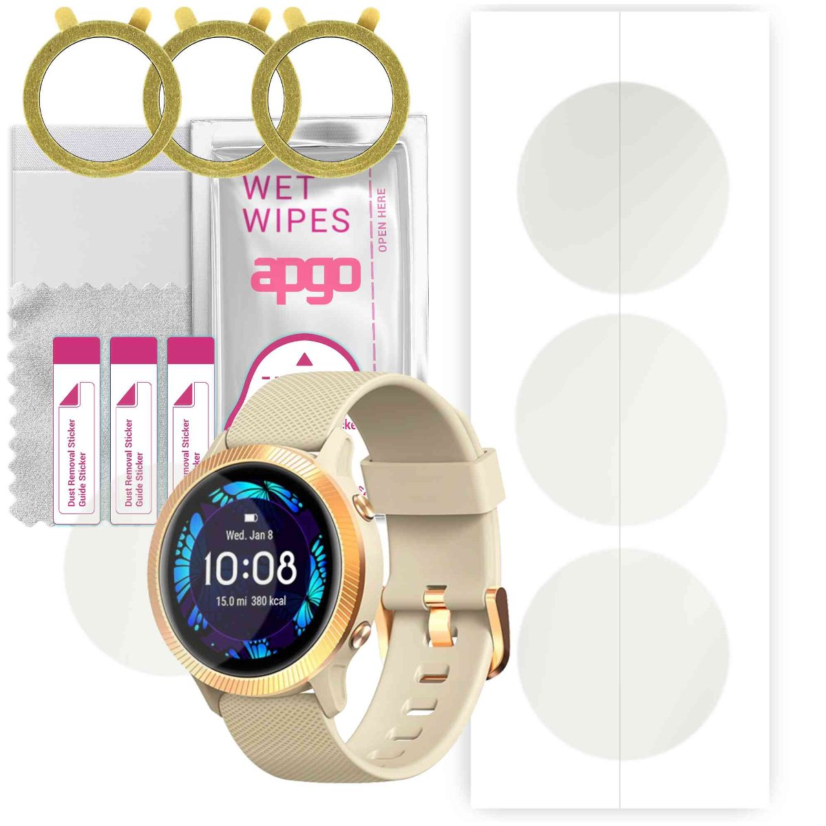 3x Folia hydrożelowa MATOWA do Blackview BV-R8 - apgo Smartwatch Hydrogel MATTE Protection Ochrona na ekran smartwatcha