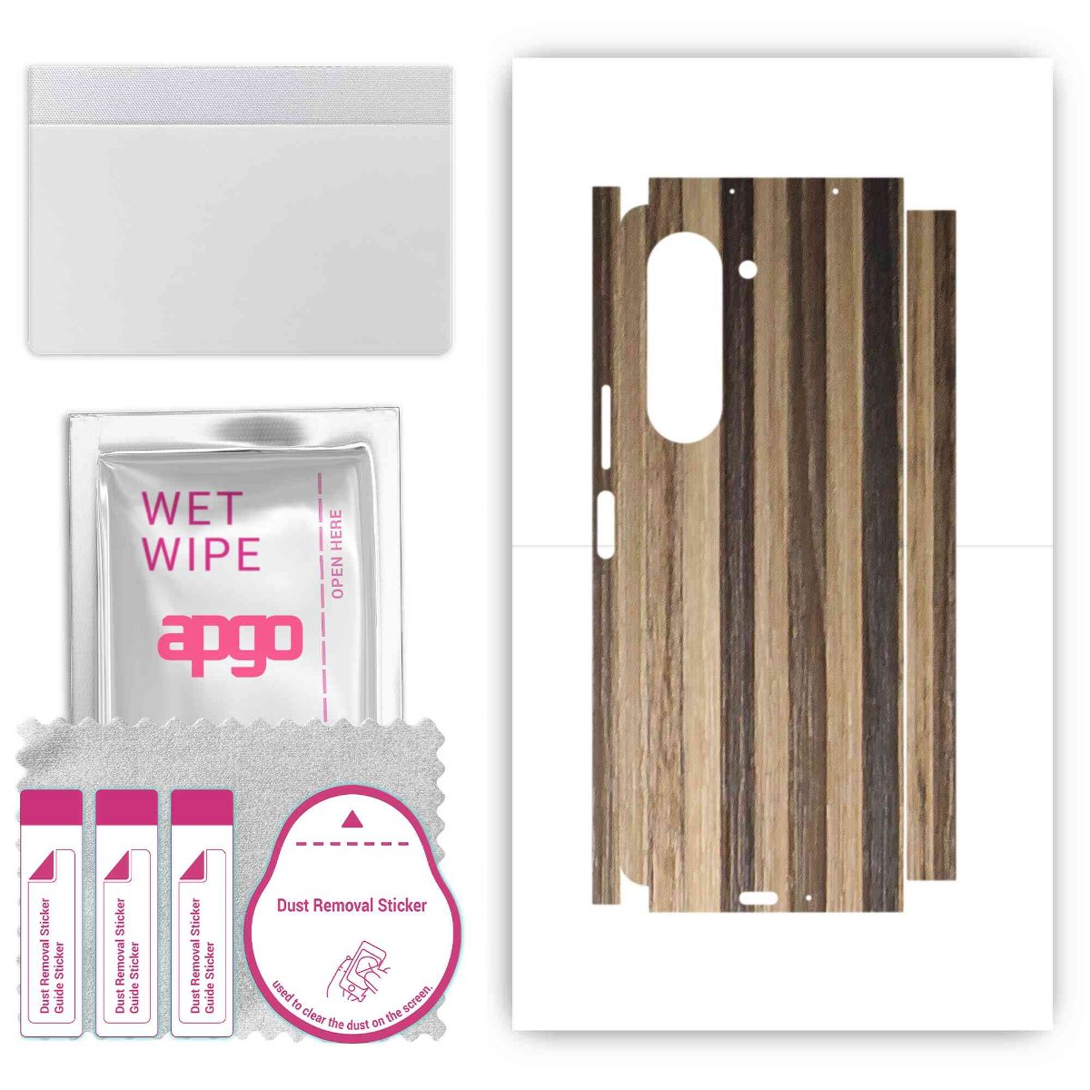 Folia naklejka skórka strukturalna na TYŁ+BOKI do Samsung Galaxy Z Fold5 -  Drewno Paski Mix - apgo SKINS