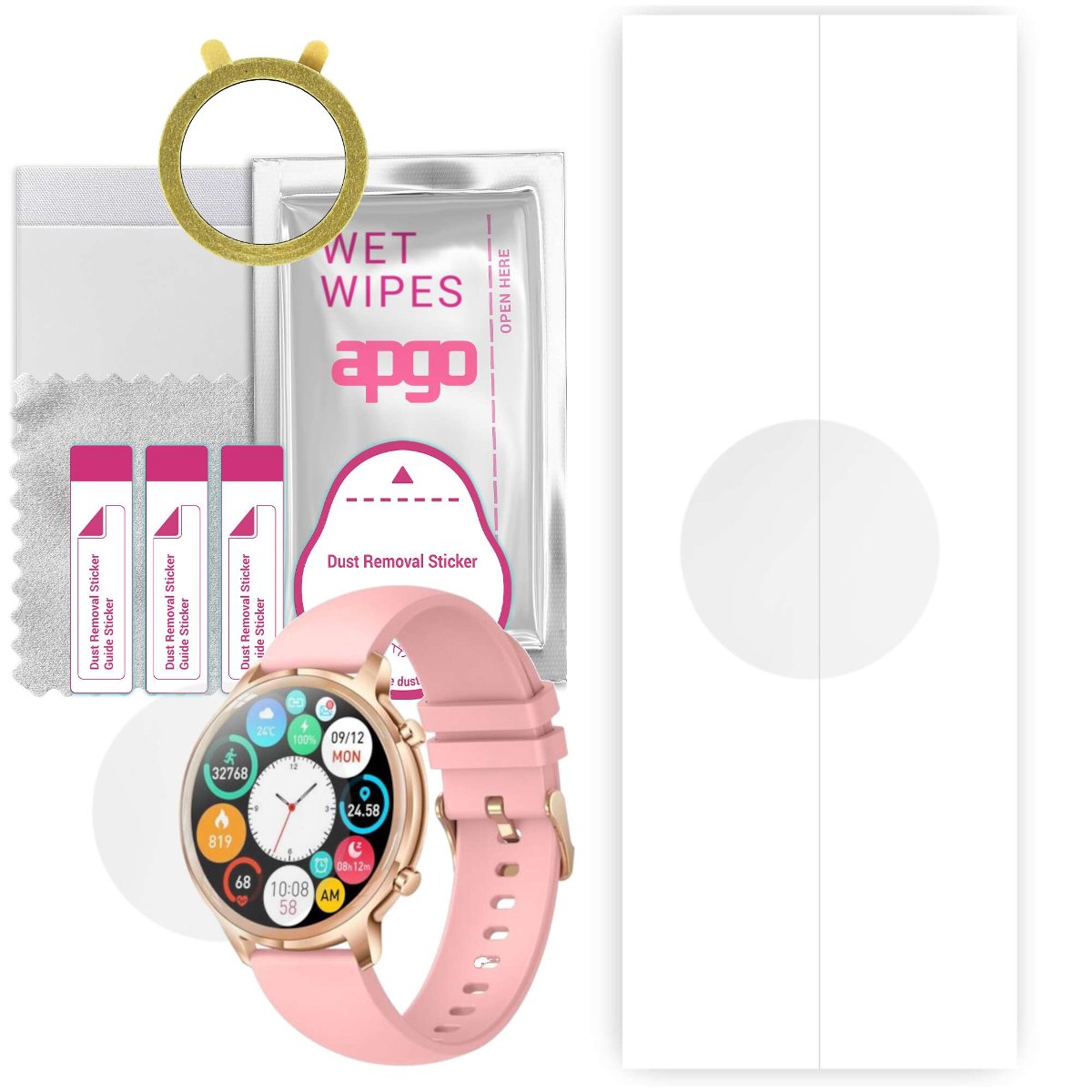 1x Folia hydrożelowa do Manta Kelly SWU301PK - apgo Smartwatch Hydrogel Protection Ochrona na ekran smartwatcha