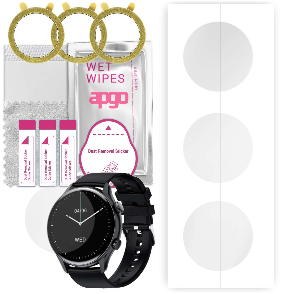 3x Folia hydrożelowa do Niceboy Watch GTR - apgo Smartwatch Hydrogel Protection Ochrona na ekran smartwatcha