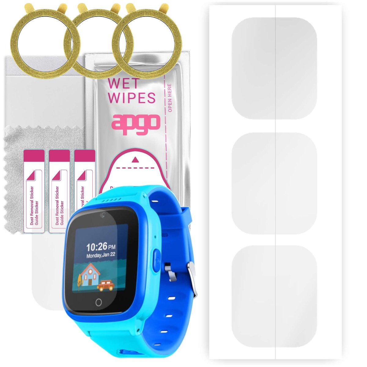 3x Folia hydrożelowa do Niceboy Watch Kids Patrol - apgo Smartwatch Hydrogel Protection Ochrona na ekran smartwatcha