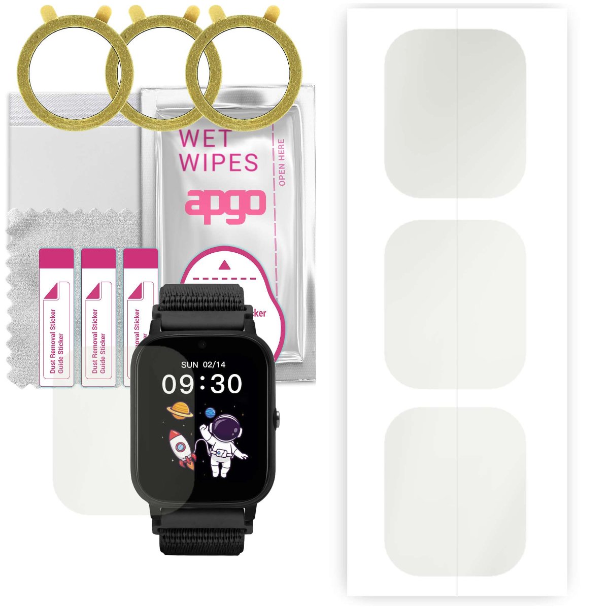 3x Folia hydrożelowa MATOWA do Garett Kids Tech 4G - apgo Smartwatch Hydrogel MATTE Protection Ochrona na ekran smartwatcha