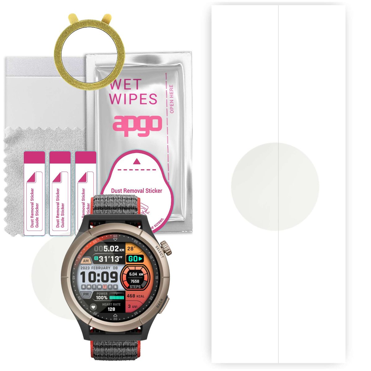 1x Folia hydrożelowa MATOWA do Amazfit Cheetah Pro - apgo Smartwatch Hydrogel MATTE Protection Ochrona na ekran smartwatcha