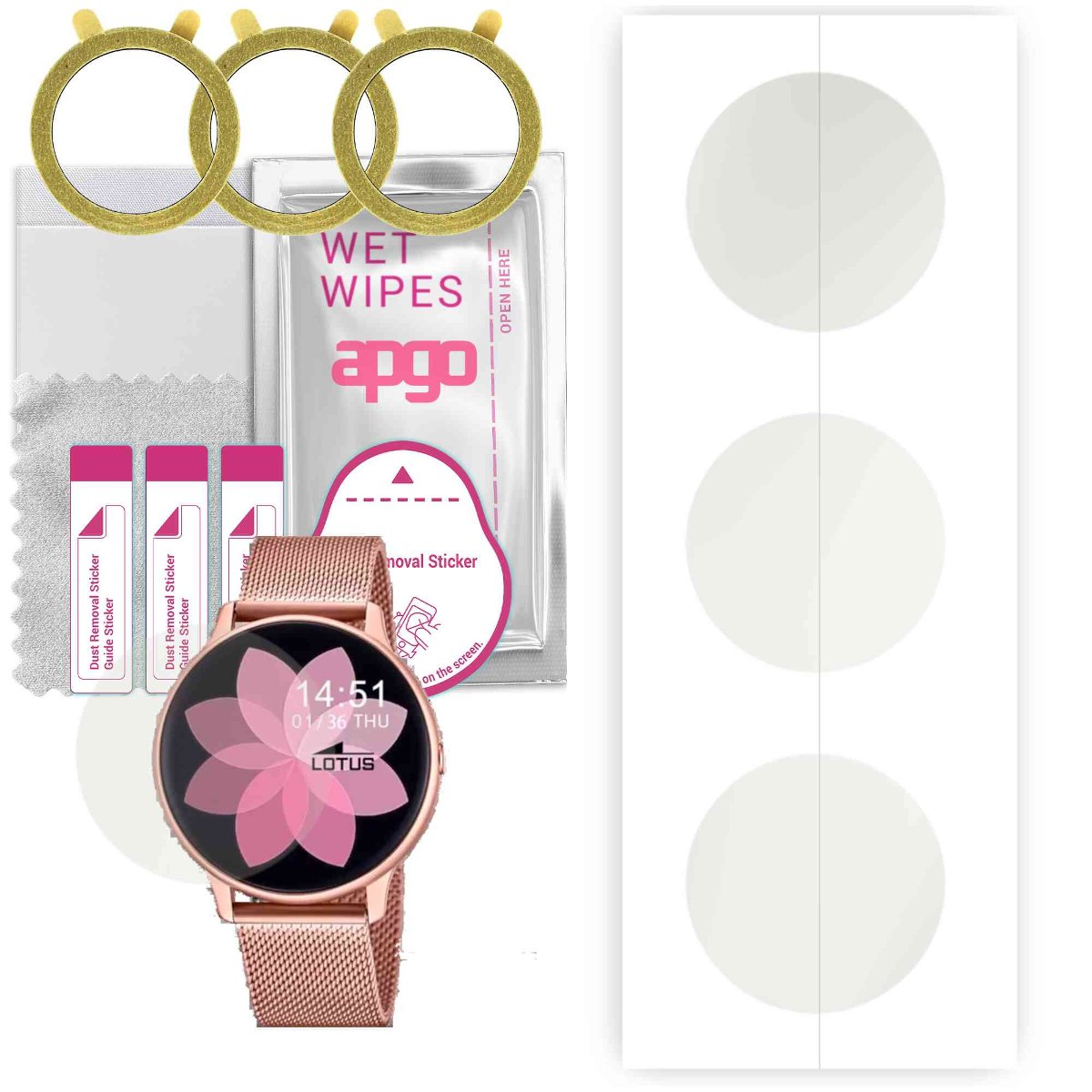 3x Folia hydrożelowa MATOWA do Lotus Smartwatch 50015/A - apgo Smartwatch Hydrogel MATTE Protection Ochrona na ekran smartwatcha