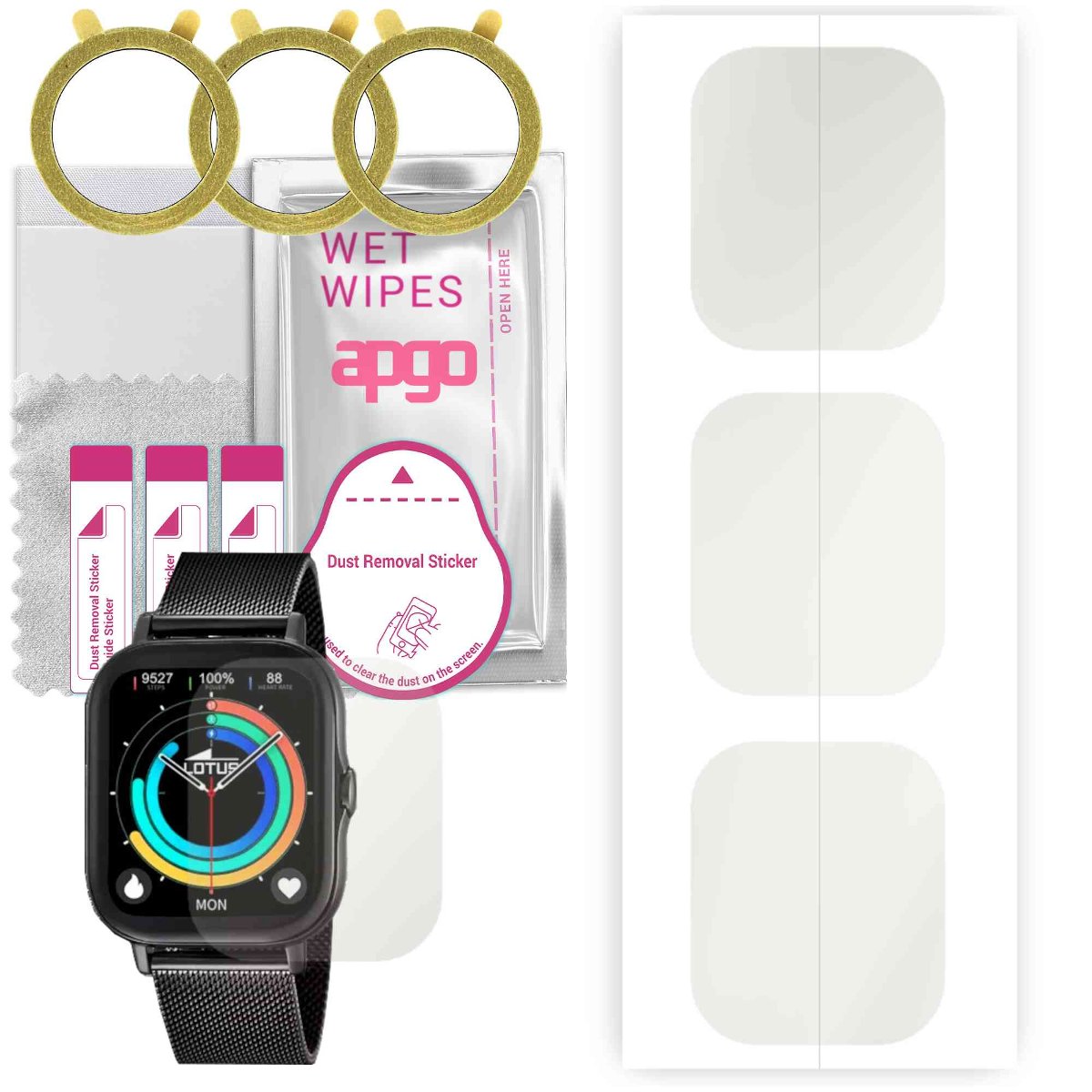 3x Folia hydrożelowa MATOWA do Lotus Smartwatch 50046/1 - apgo Smartwatch Hydrogel MATTE Protection Ochrona na ekran smartwatcha