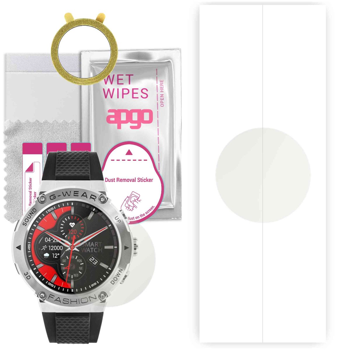 1x Folia hydrożelowa MATOWA do GaWear K28N men  - apgo Smartwatch Hydrogel MATTE Protection Ochrona na ekran smartwatcha