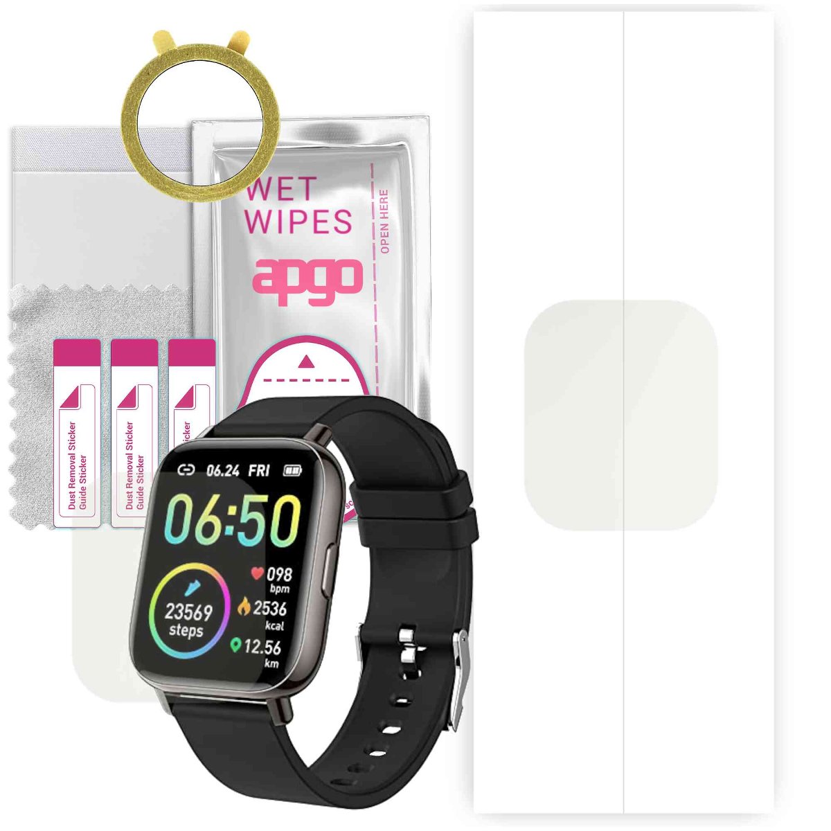 1x Folia hydrożelowa MATOWA do Motast P32  - apgo Smartwatch Hydrogel MATTE Protection Ochrona na ekran smartwatcha