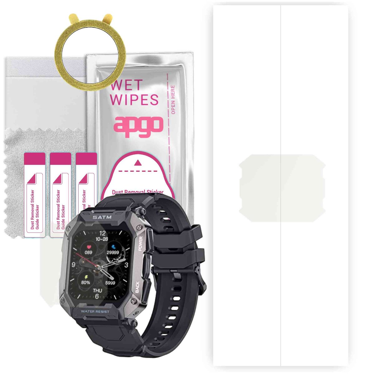 1x Folia hydrożelowa MATOWA do Slothcloud C20 - apgo Smartwatch Hydrogel MATTE Protection Ochrona na ekran smartwatcha