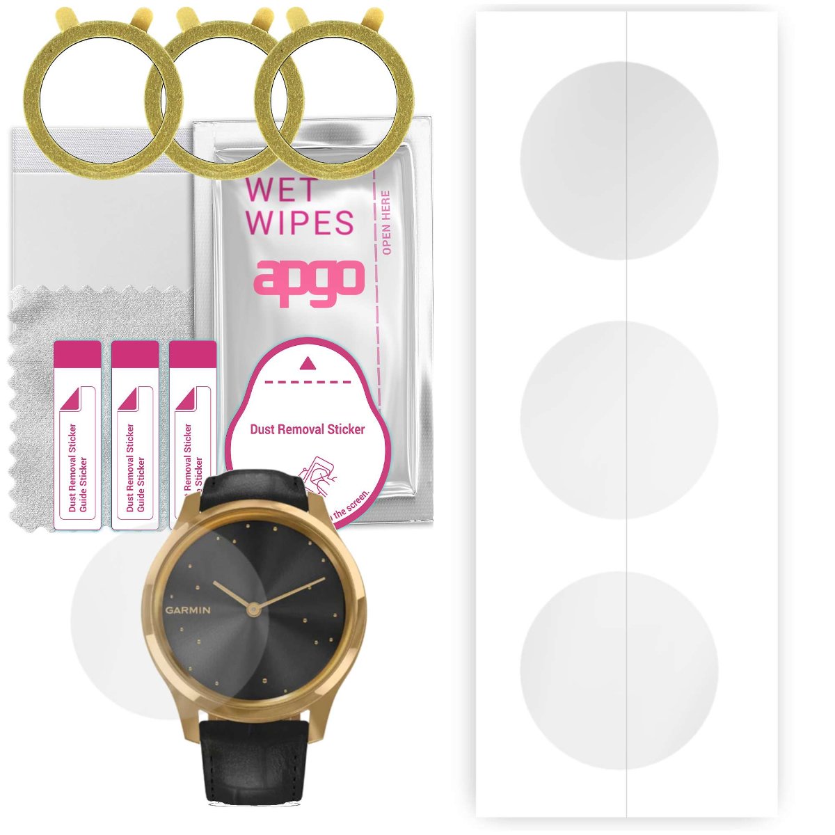 3x Folia hydrożelowa do Garmin Vivomove Luxe - apgo Smartwatch Hydrogel Protection Ochrona na ekran smartwatcha