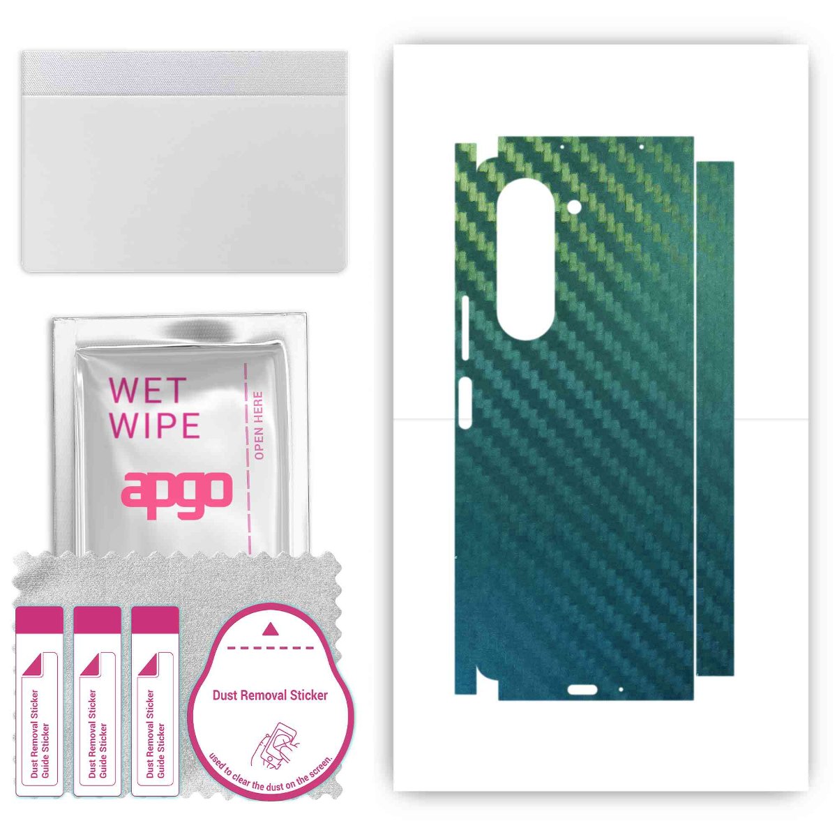 Folia naklejka skórka strukturalna na TYŁ+BOKI do Samsung Galaxy Z Fold5 -  Carbon Kameleon CAKA1 - apgo SKINS