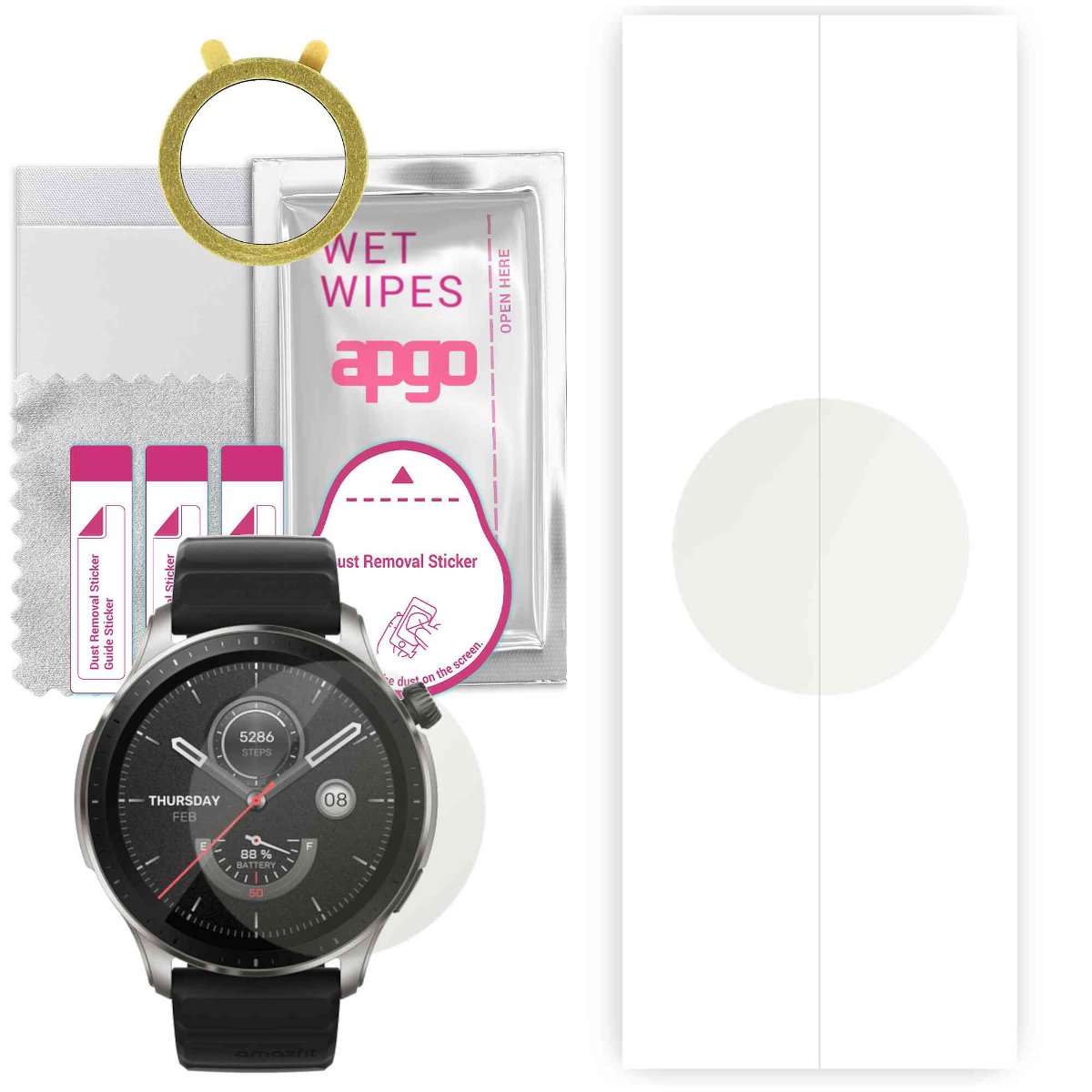 1x Folia hydrożelowa MATOWA do Amazfit GTR 4 - apgo Smartwatch Hydrogel MATTE Protection Ochrona na ekran smartwatcha