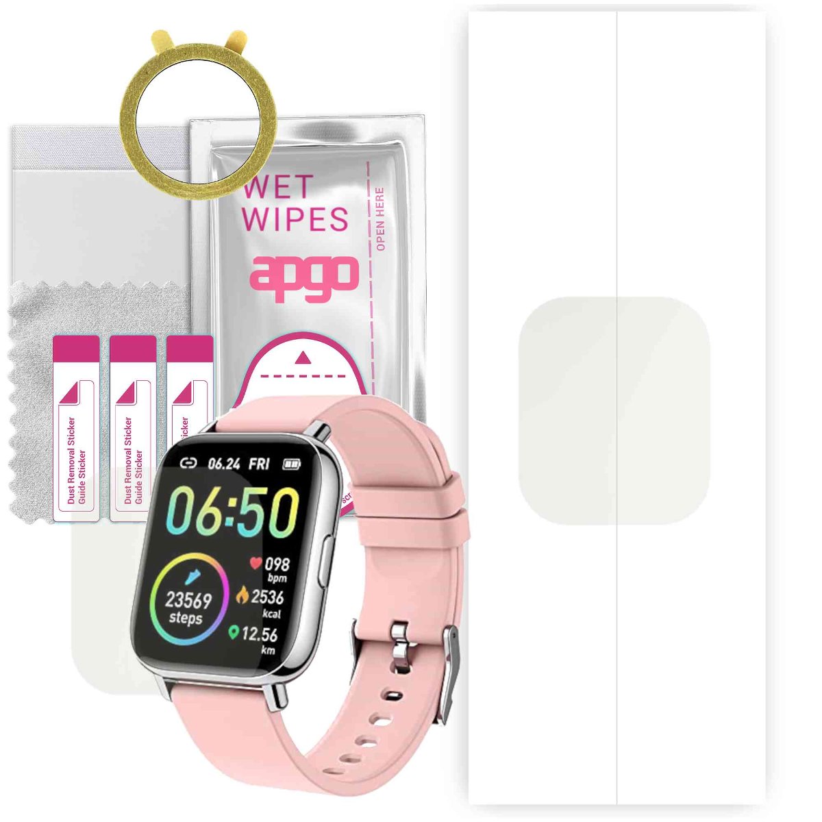 1x Folia hydrożelowa MATOWA do Motast P32E3  - apgo Smartwatch Hydrogel MATTE Protection Ochrona na ekran smartwatcha