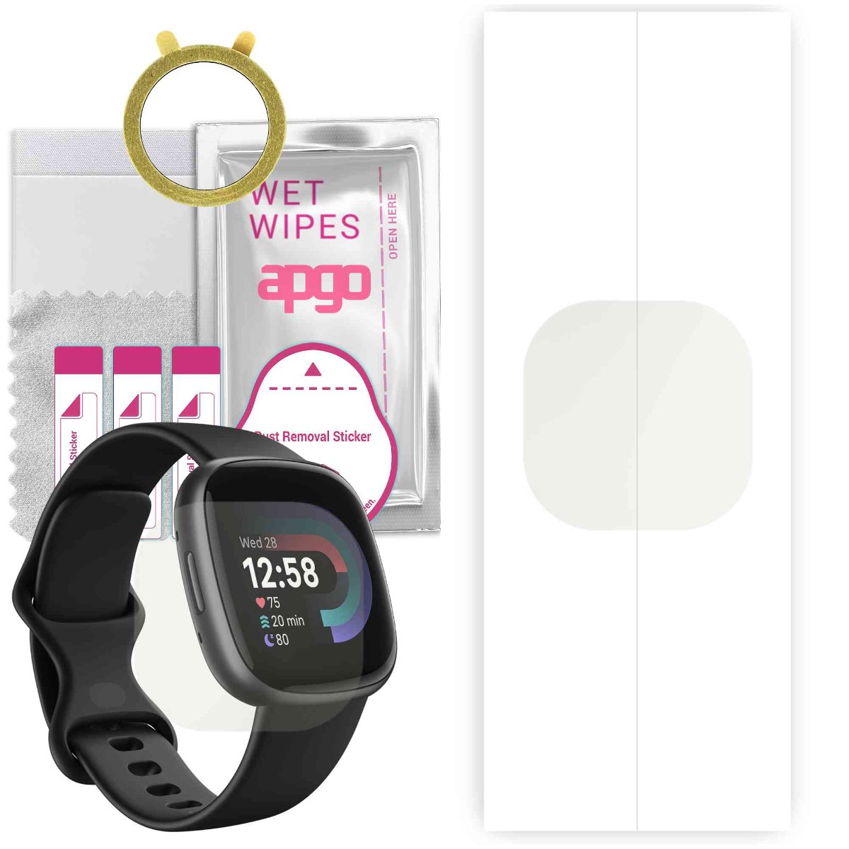 1x Folia hydrożelowa MATOWA do Fitbit Versa 4 - apgo Smartwatch Hydrogel MATTE Protection Ochrona na ekran smartwatcha