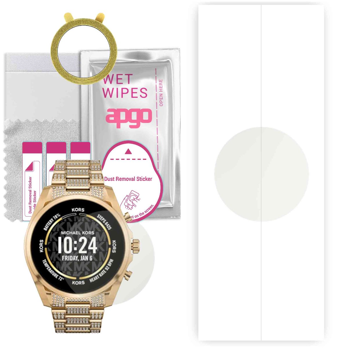 1x Folia hydrożelowa MATOWA do Michael Kors MKT5136V - apgo Smartwatch Hydrogel MATTE Protection Ochrona na ekran smartwatcha