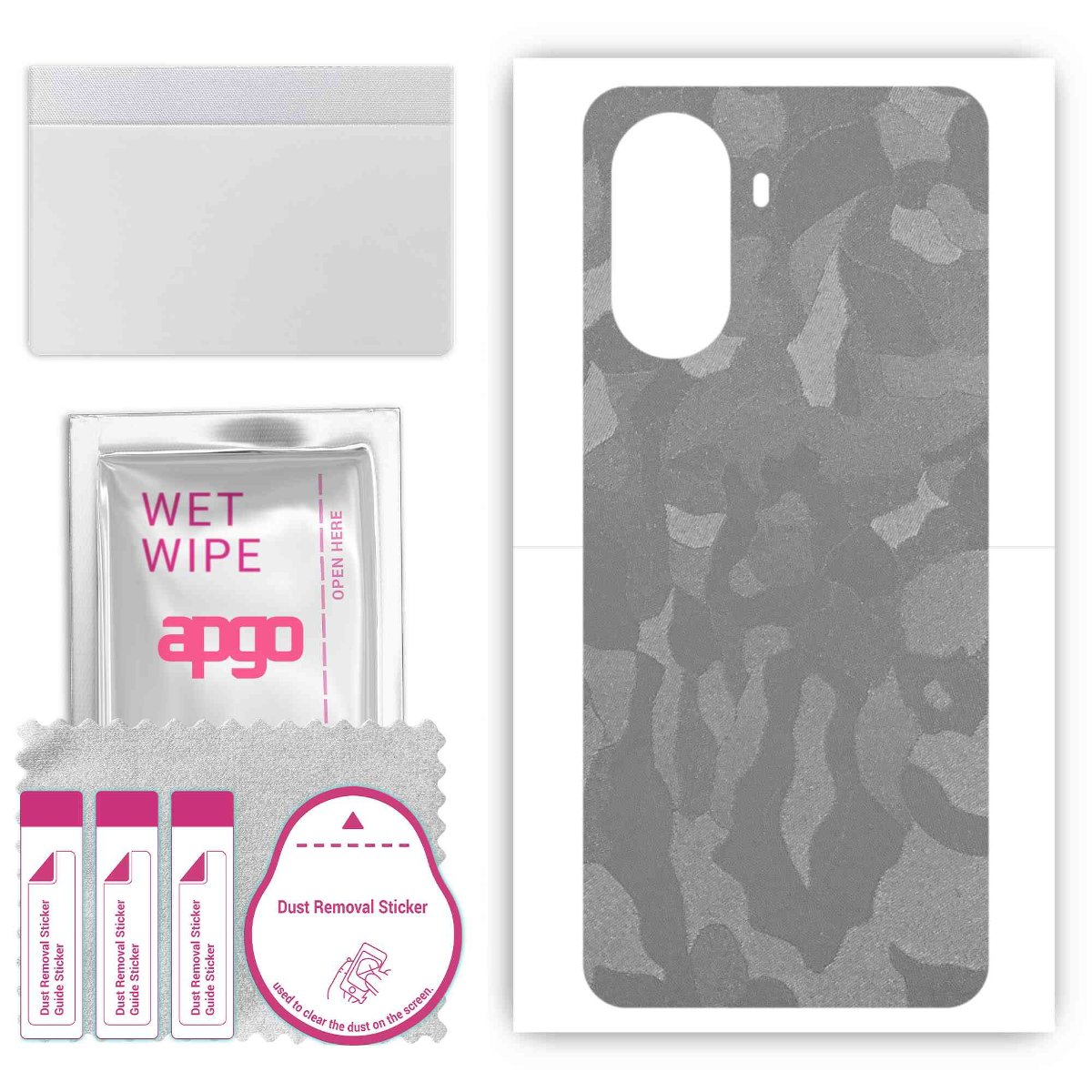 Folia naklejka skórka strukturalna na TYŁ do Huawei Nova Y71 -  Moro | Camo Srebrny - apgo SKINS