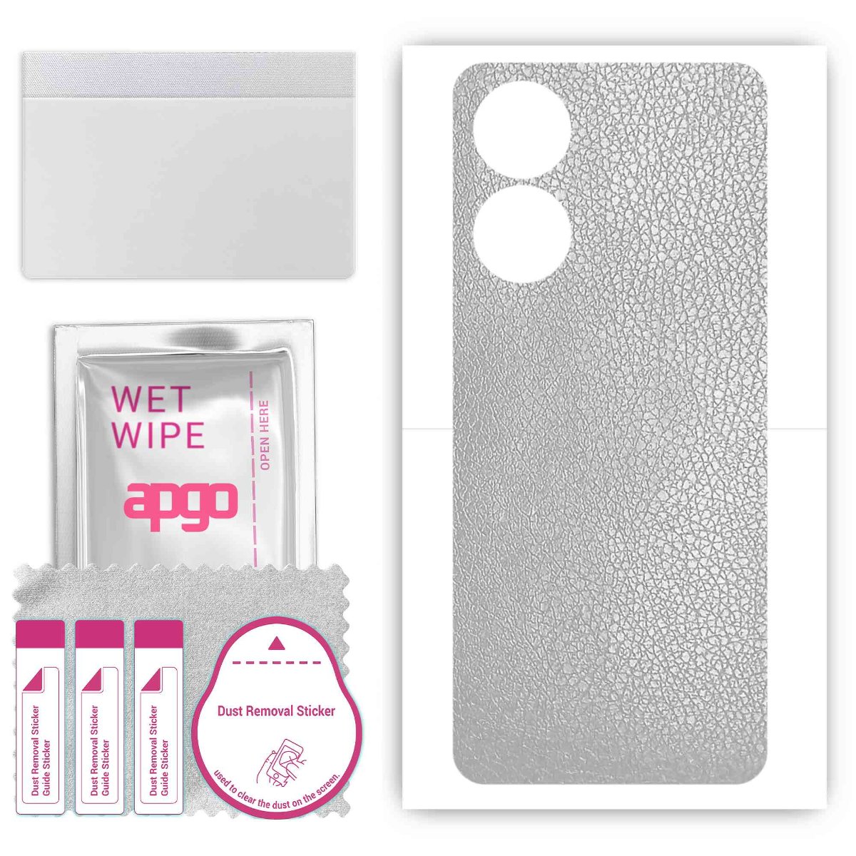 Folia naklejka skórka strukturalna na TYŁ do Honor Play 40 -  Skóra Srebrna - apgo SKINS