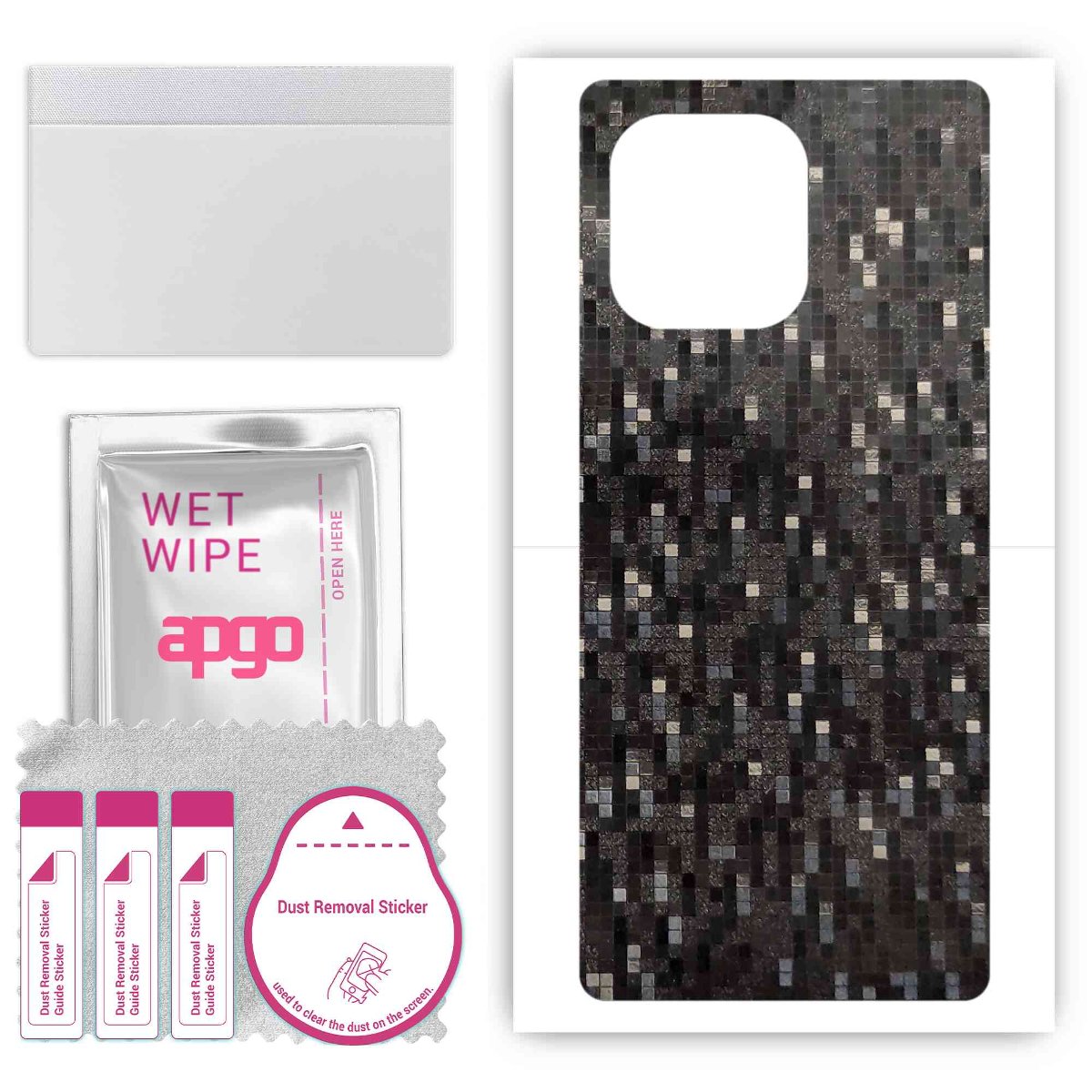 Folia naklejka skórka strukturalna na TYŁ do Honor X6 5G -  Carbon Pixel Czarny - apgo SKINS