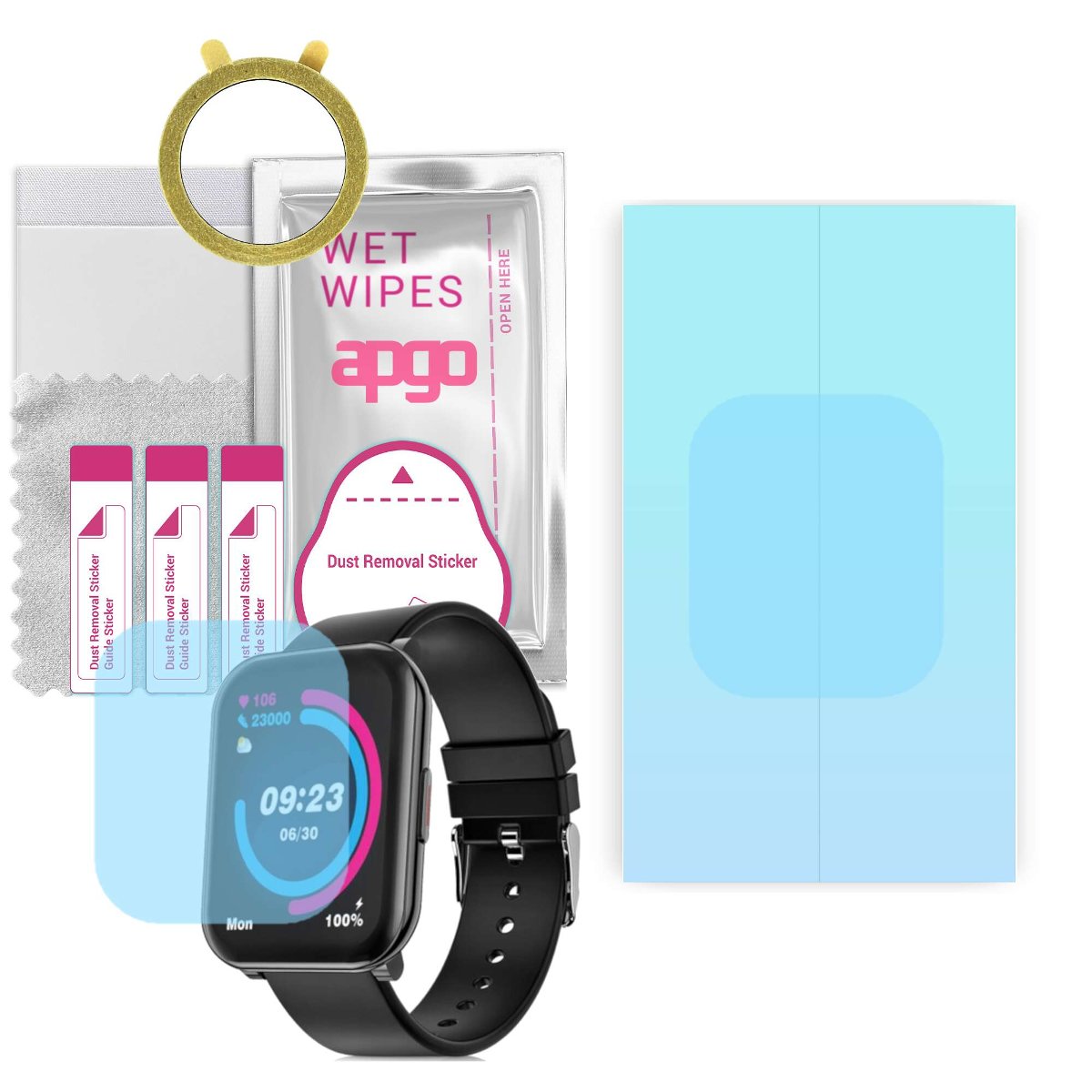 1x Folia hydrożelowa do Niceboy X-fit Watch 2 -  apgo HD HQ FLEX Smartwatch Hydrogel Protection Ochrona na ekran smartwatcha
